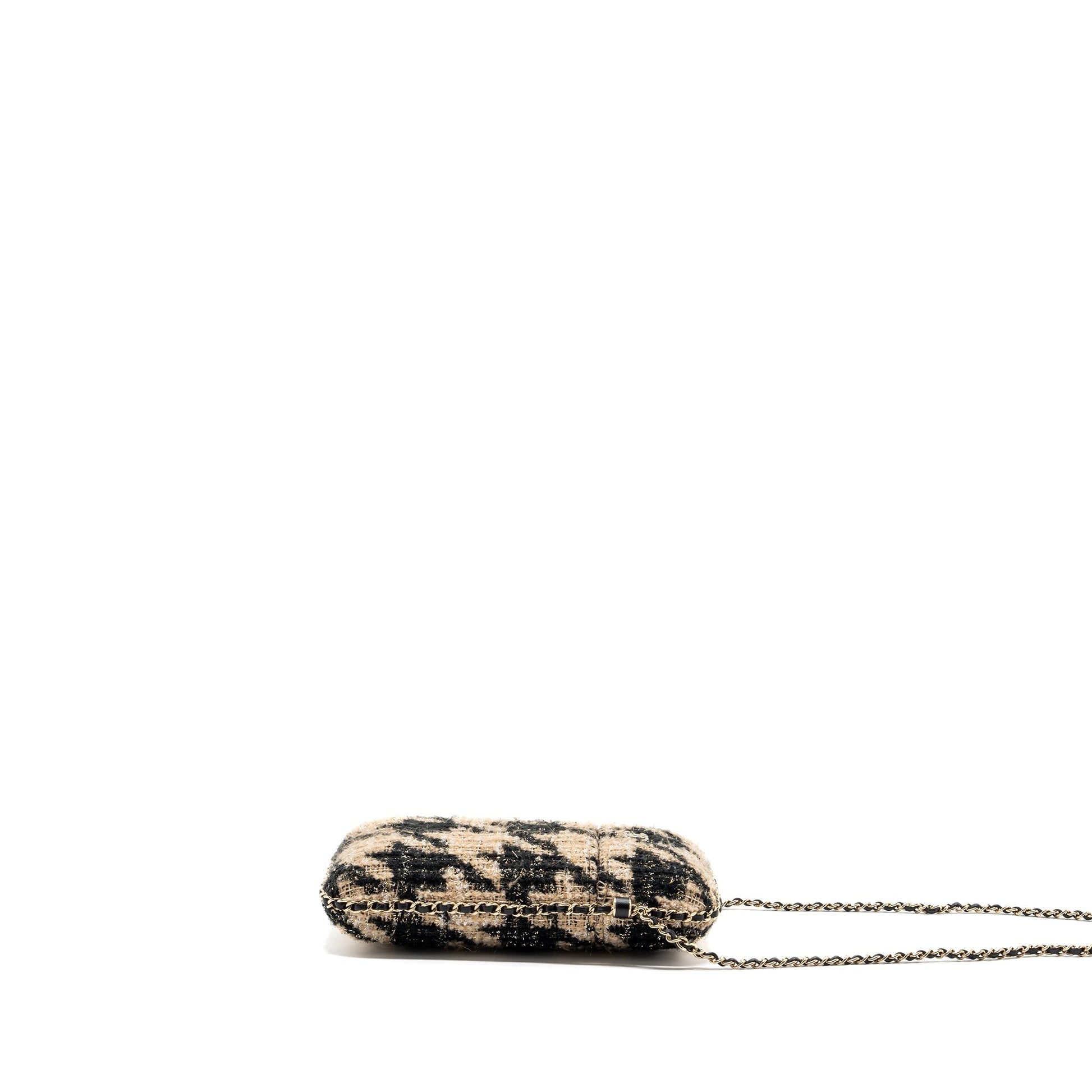 Chanel vertical phone tweed light LGHW Multicolor Black Brown Handbag