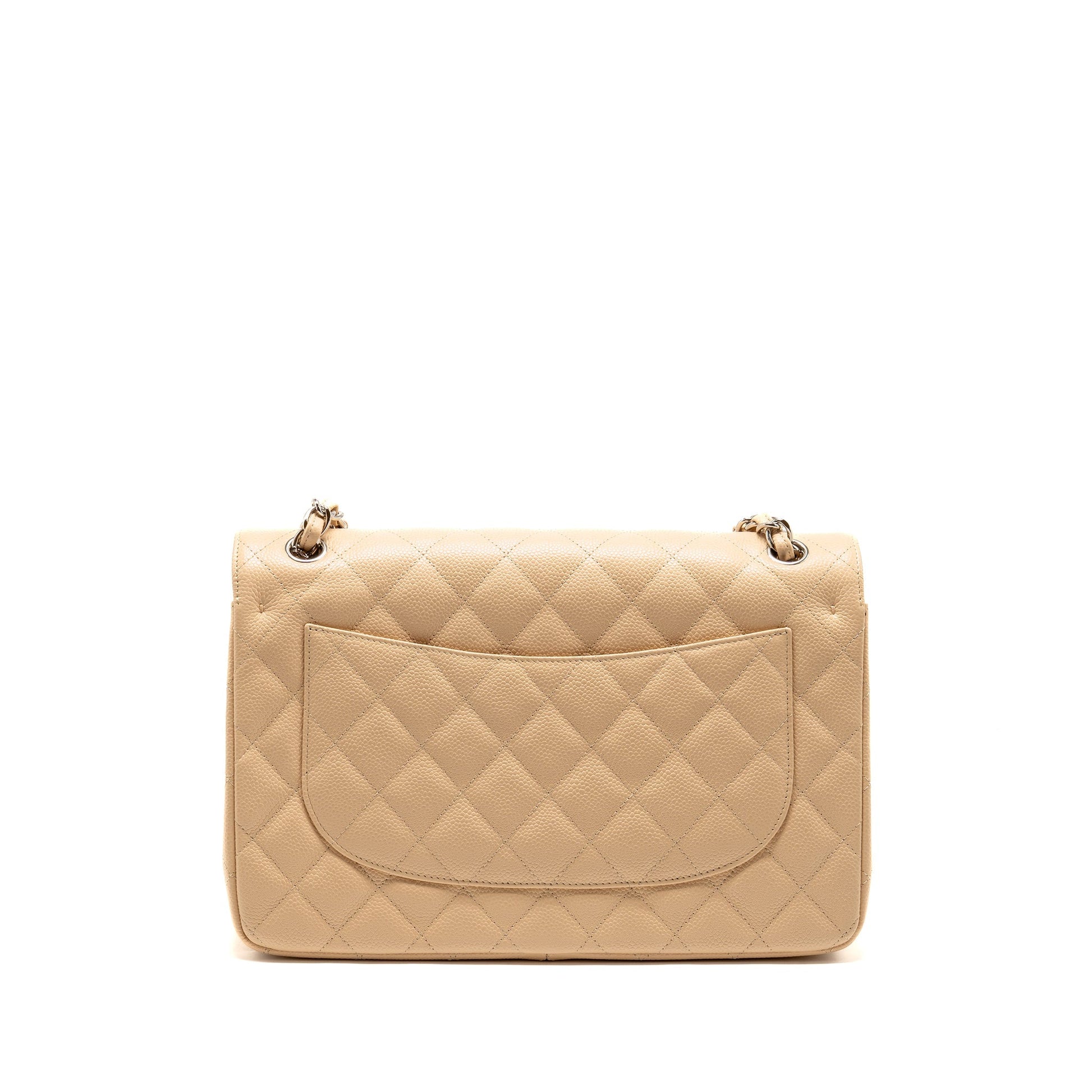 Chanel Jumbo Classic Double Flap Caviar SHW Beige Shoulder Bag