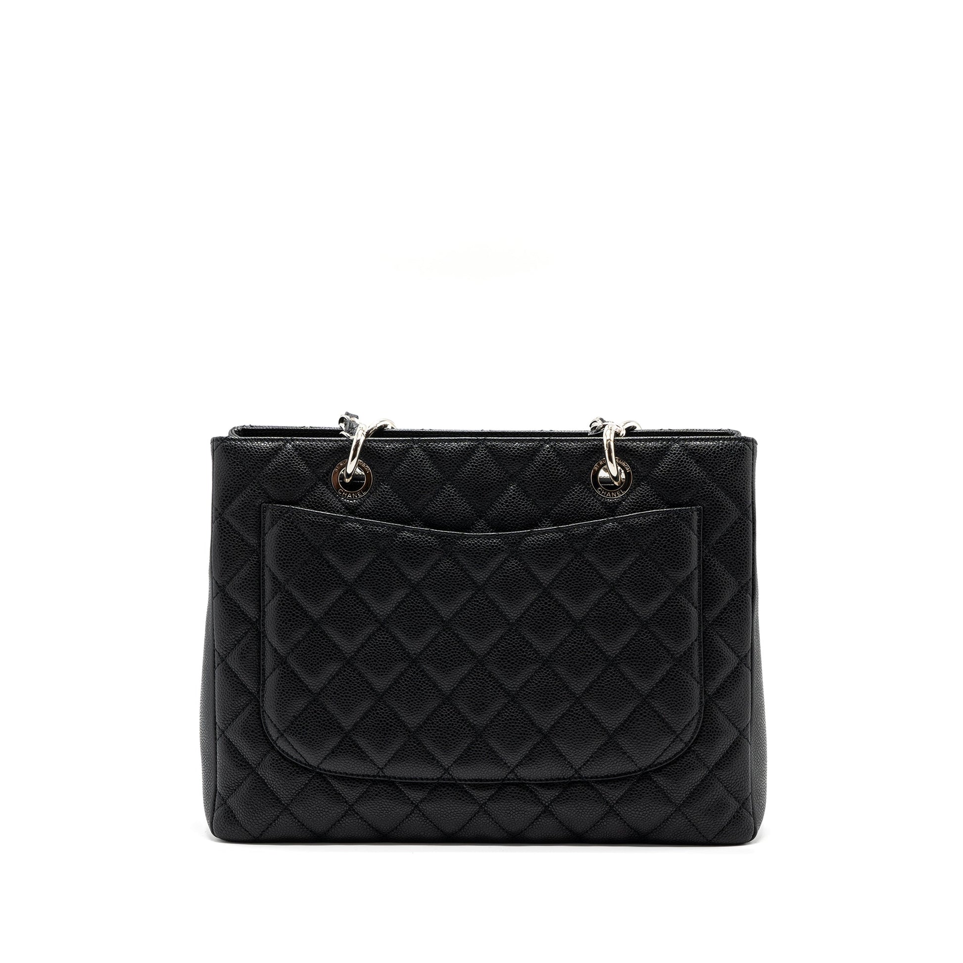 Chanel Grand Shopping Caviar SHW Black Tote Bag 4