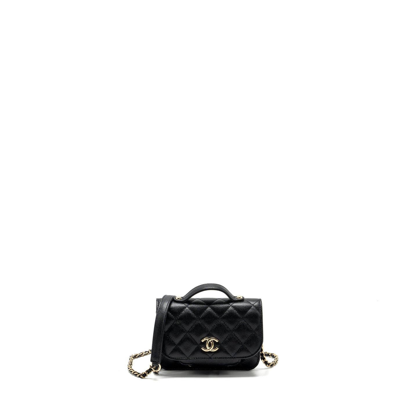 Chanel business affinity flap caviar LGHW microchip Black Shoulder Bag
