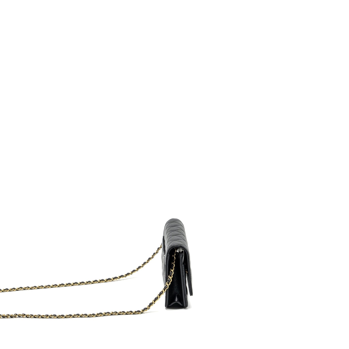 Chanel Classic on Caviar GHW microchip Black Wallet Case Microchip 22