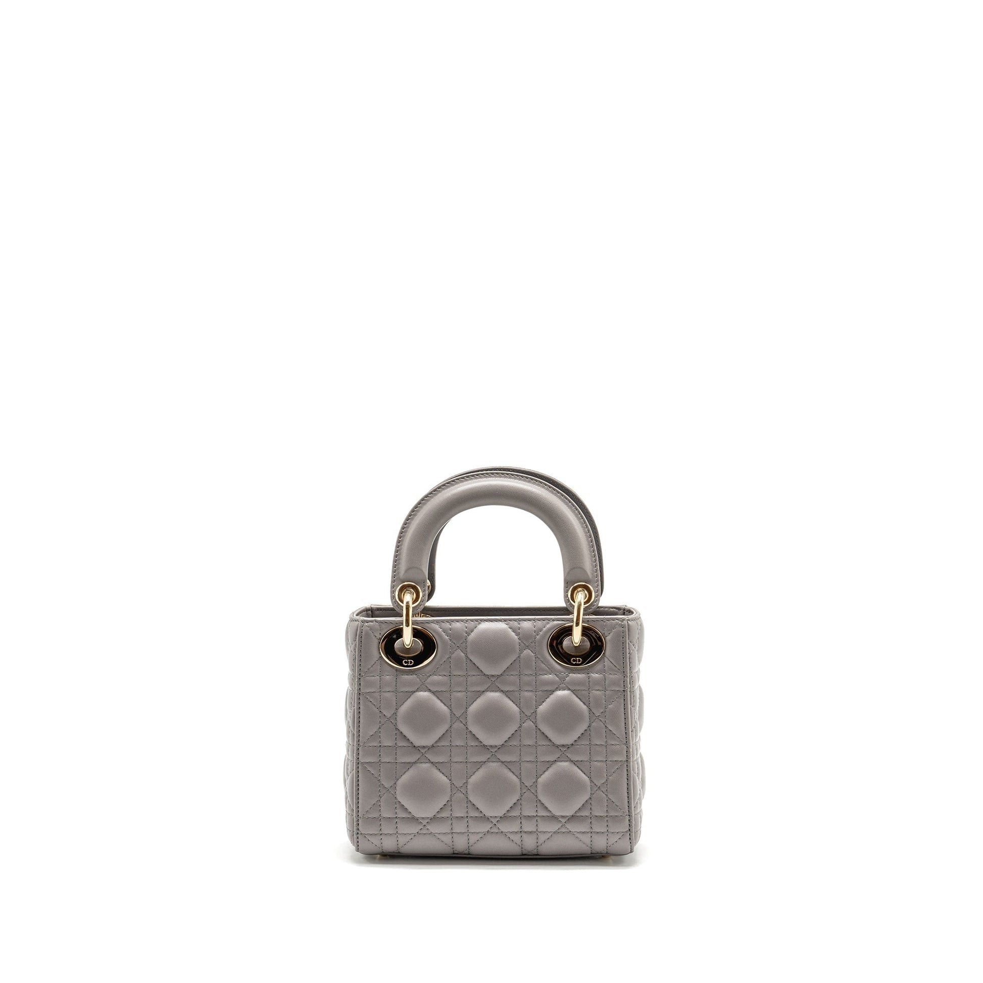 Dior Lady Lambskin Grey Handbag Mini Travel Bag