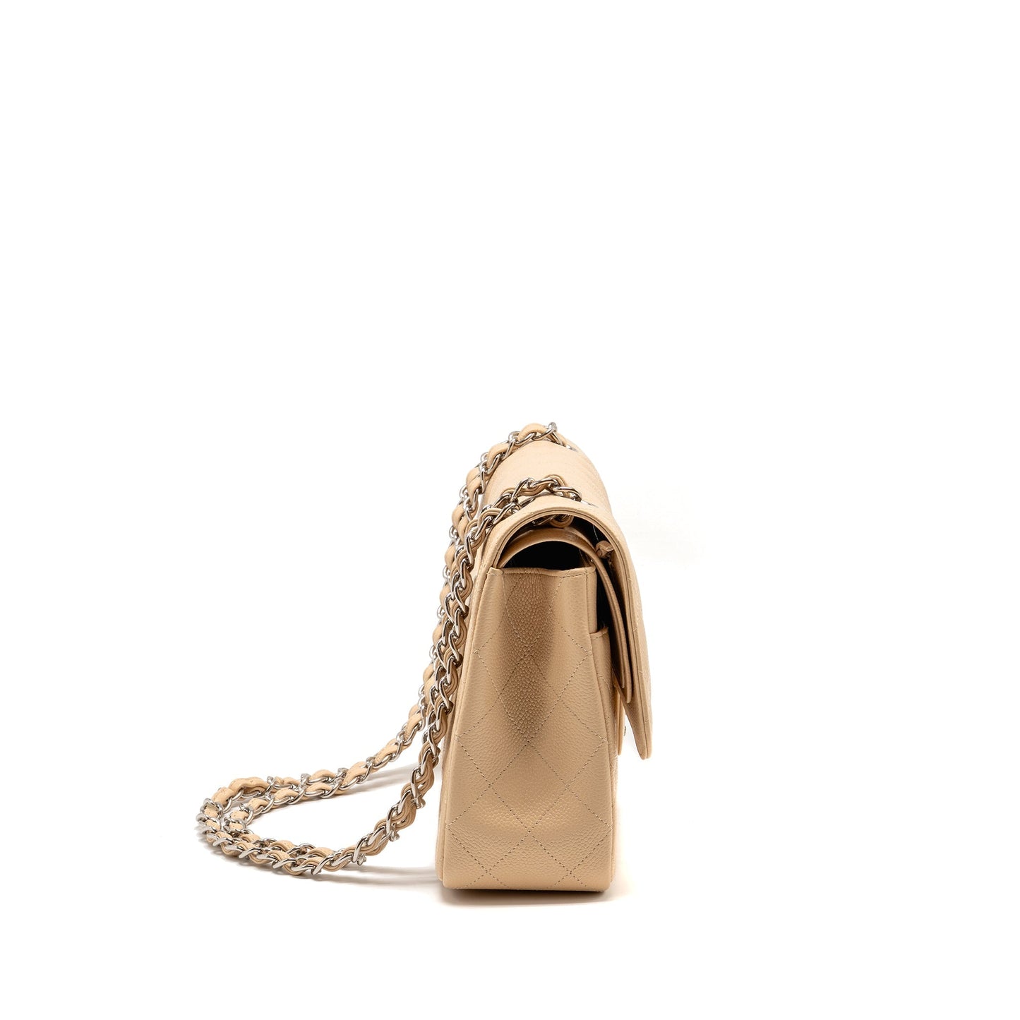 Chanel Jumbo Classic Double Flap Caviar SHW Beige Shoulder Bag
