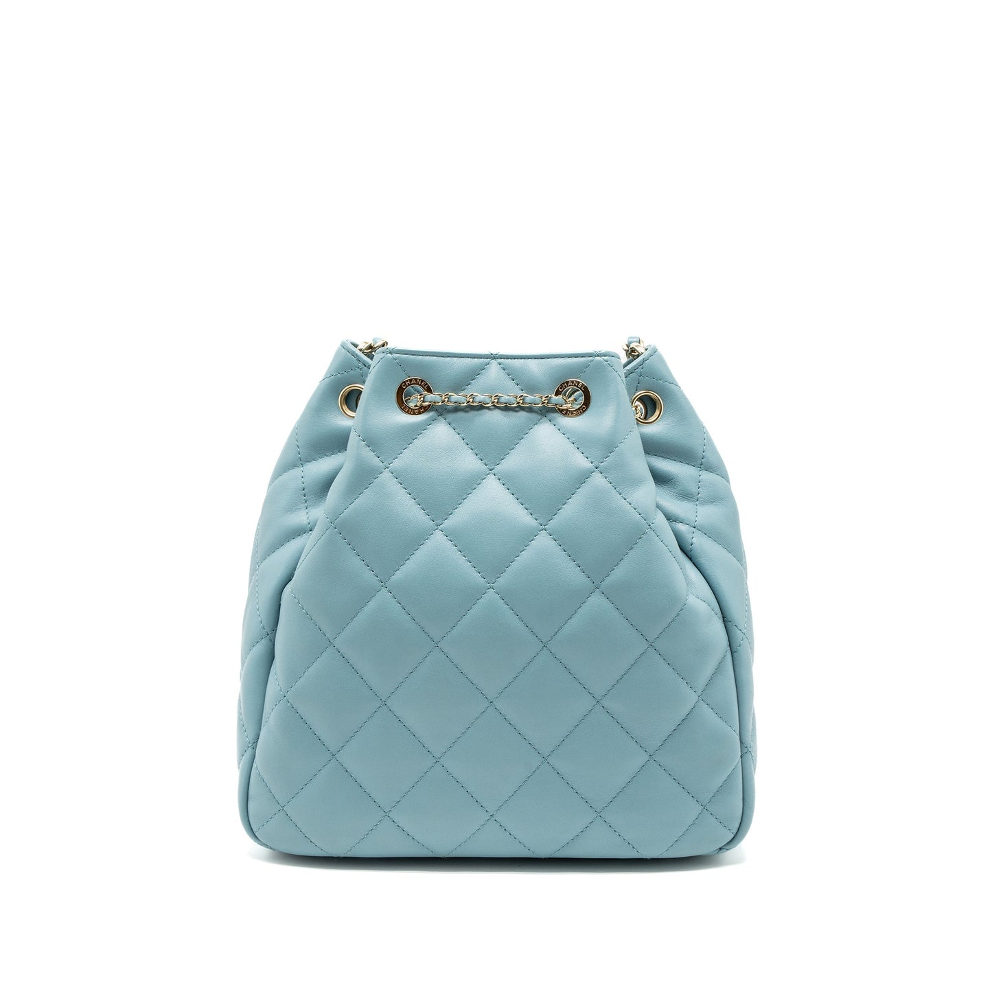 Chanel Bucket Calfskin Light LGHW Blue Bucket Bag