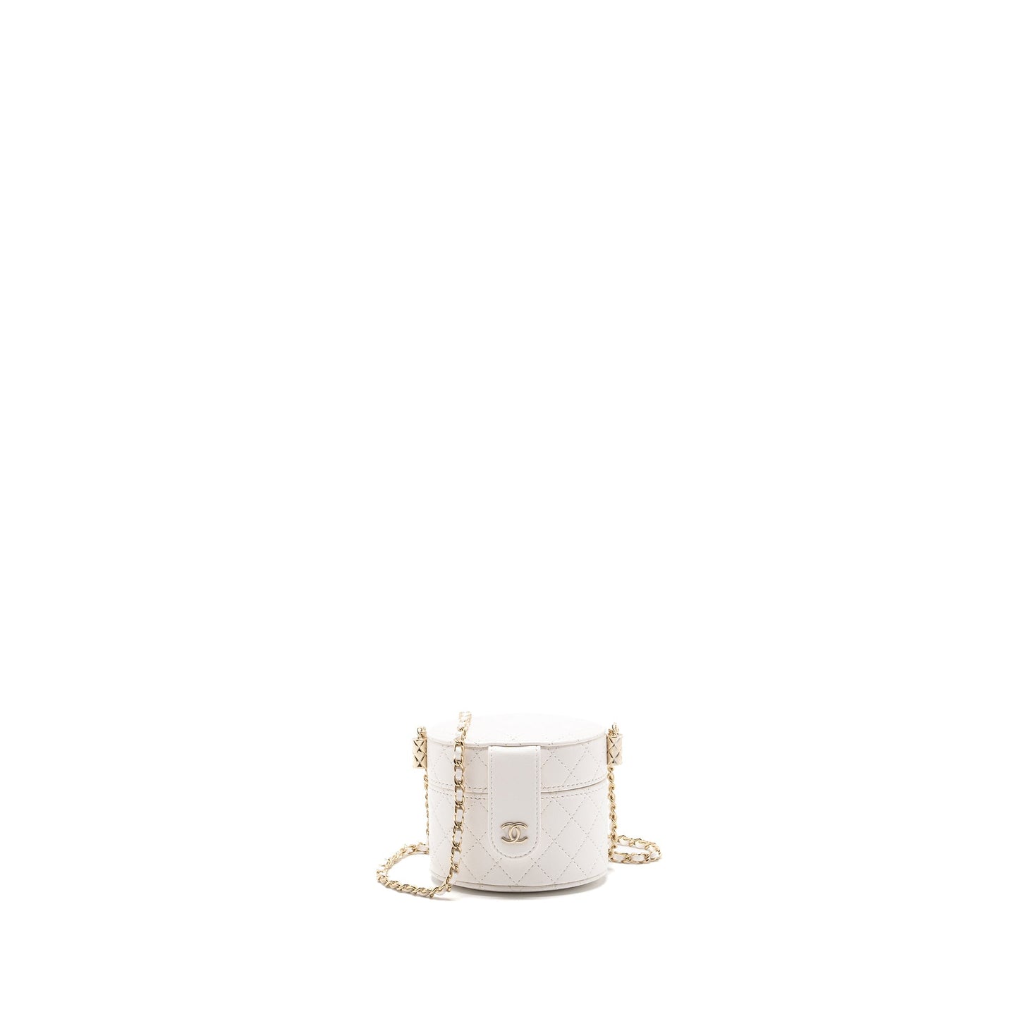 Chanel vanity lambskin LGHW White Mini Bag