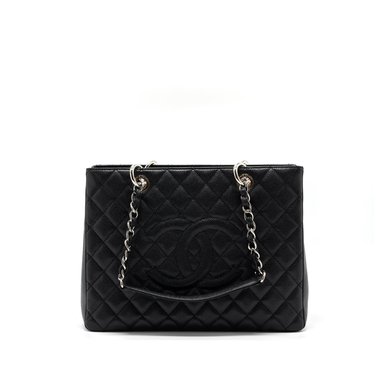 Chanel Grand Shopping Caviar SHW Black Tote Bag 4