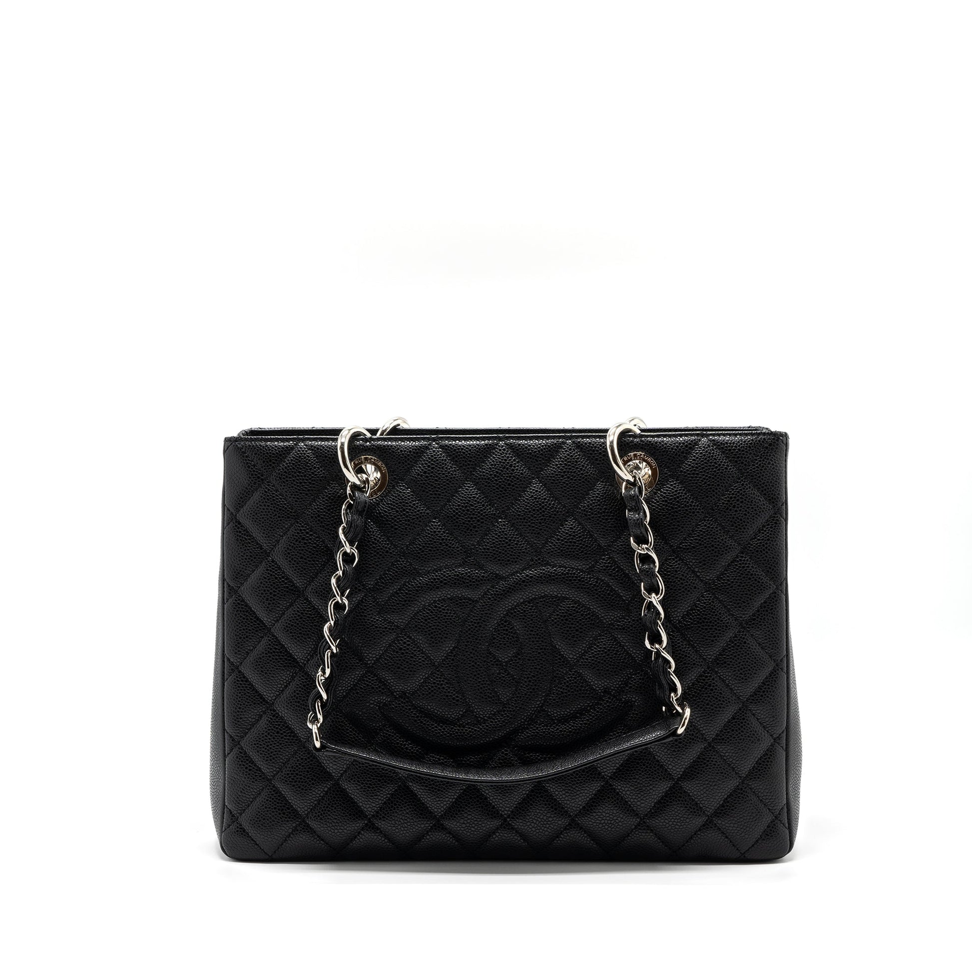 Chanel Grand Shopping Caviar SHW Black Tote Bag 4