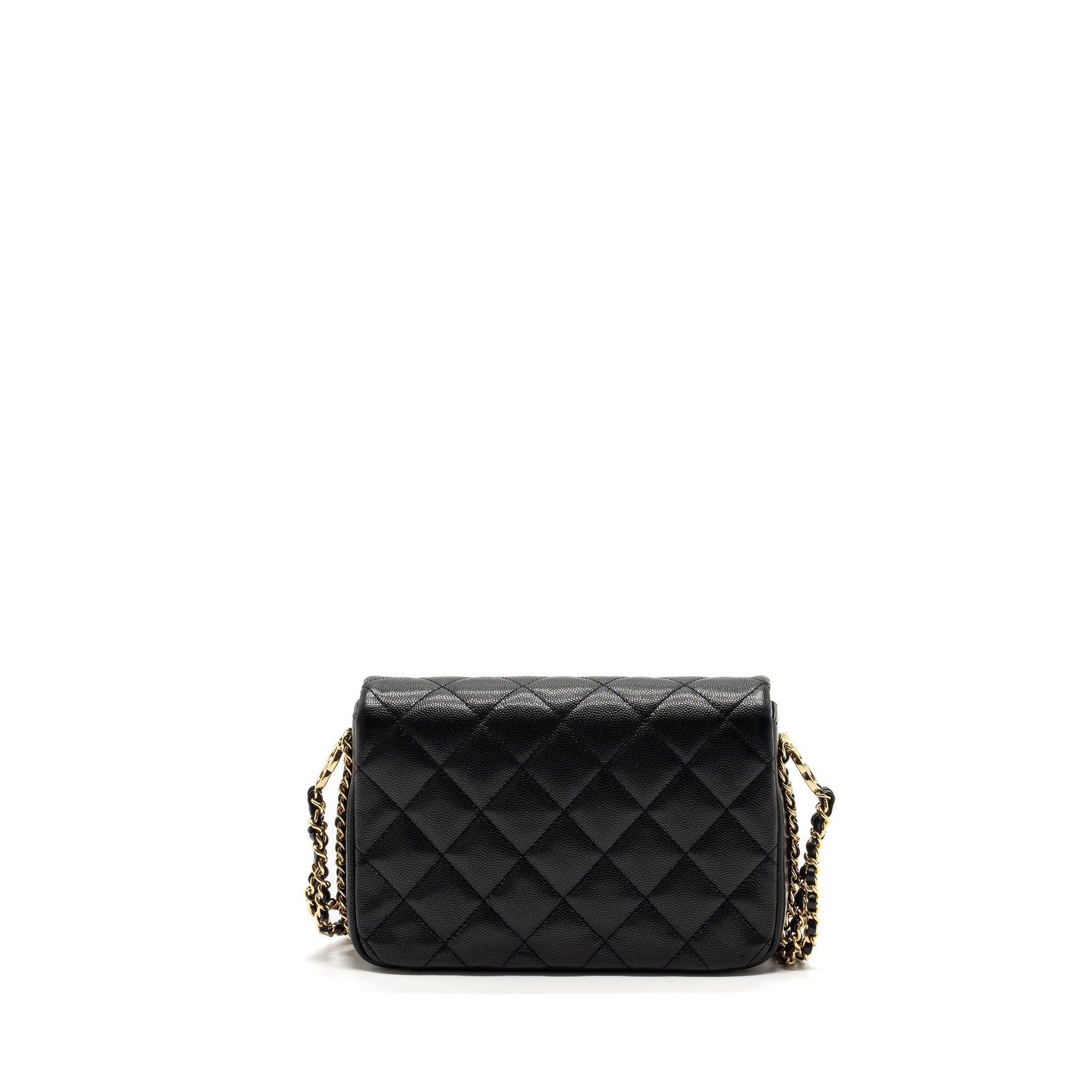 Chanel Quilted Flap Double CC Logo Caviar Black Shoulder Bag