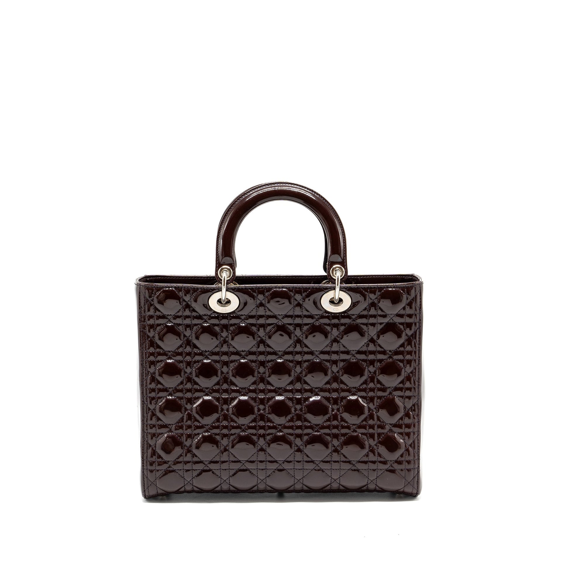 Dior Lady Patent Burgundy Handbag Large Travel Bag
