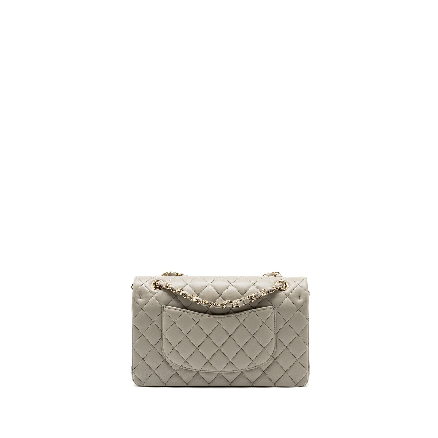 Chanel Classic double flap lambskin light LGHW Grey Shoulder Bag