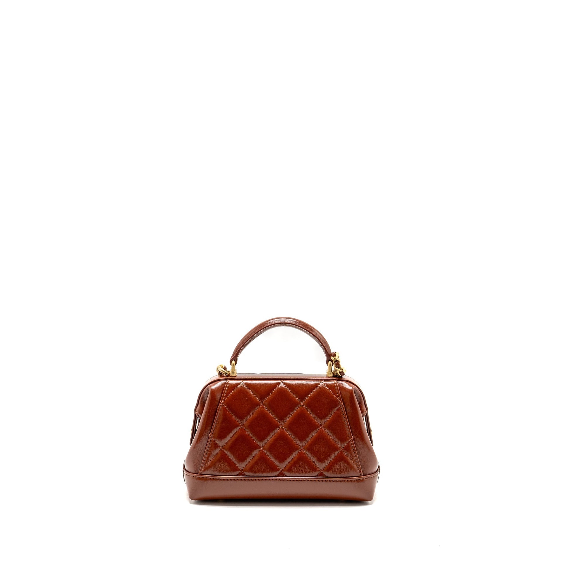 Chanel 24a Top Handle Doctor Quilted Shiny Small Handbag