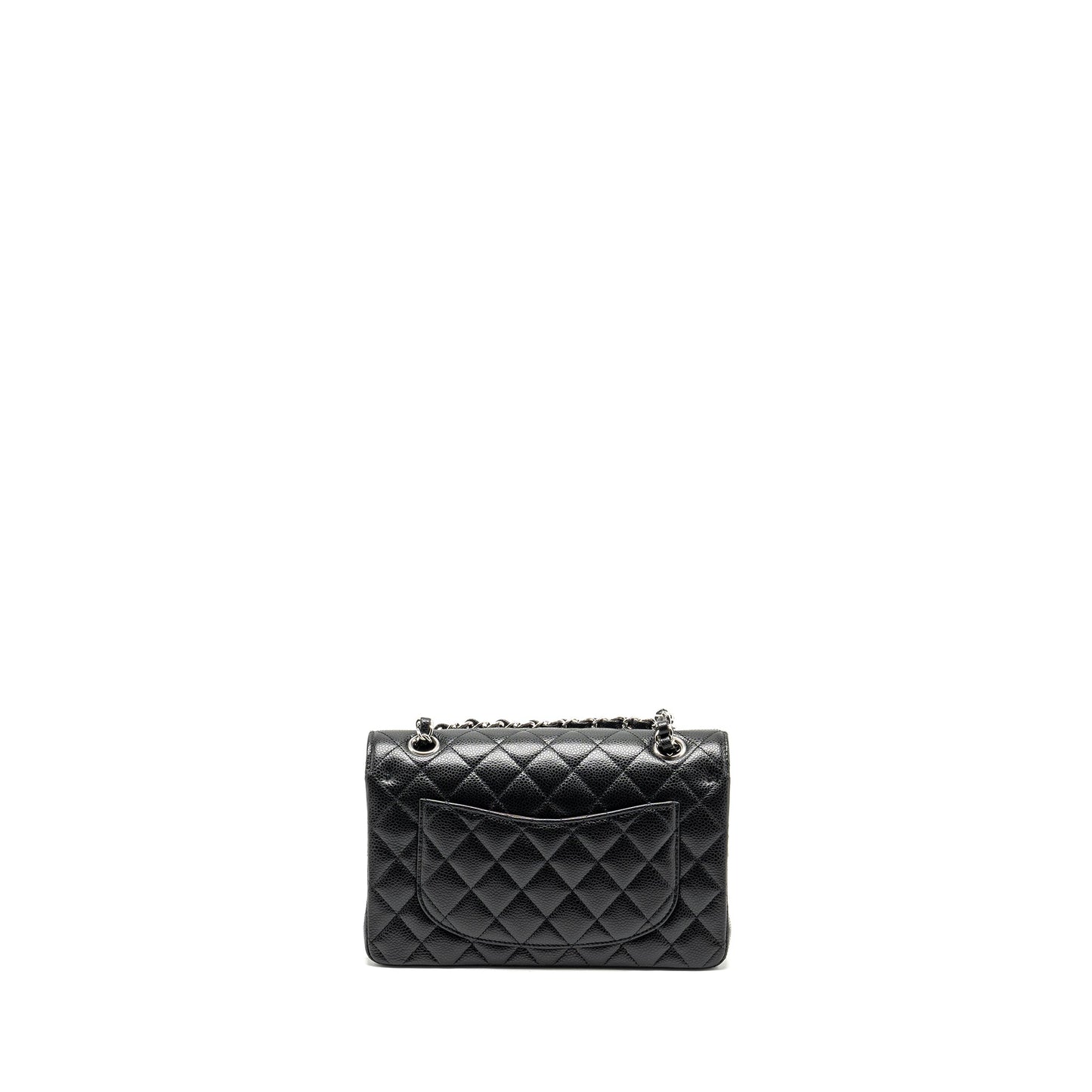 Chanel Classic Double Flap Caviar SHW Microchip Black Small Shoulder Bag 6