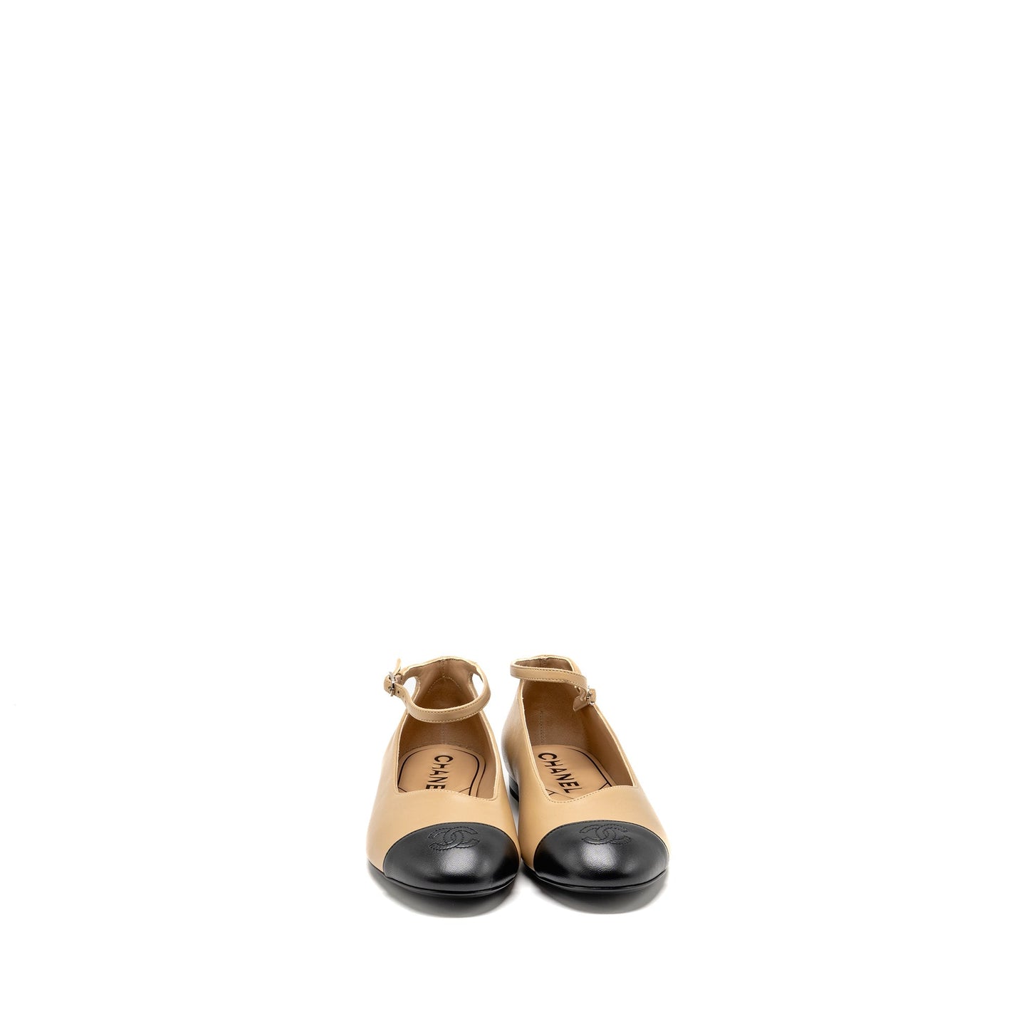 Chanel Beige Black Shoes