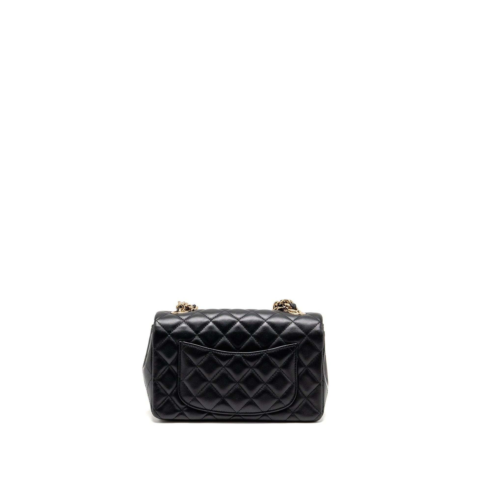 Chanel Coco Charms Rectangular Flap Lambskin LGHW Black Key Chain