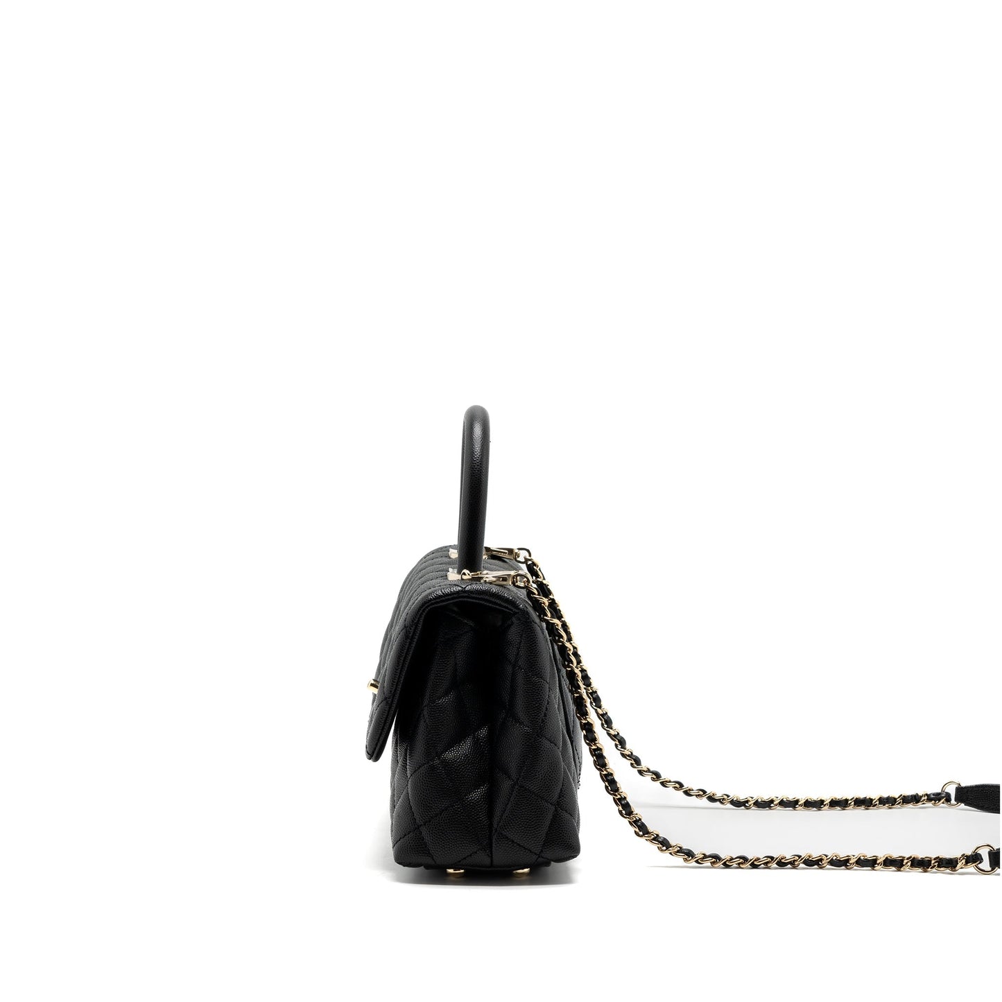 Chanel Coco Handle Caviar LGHW Black Small Handbag Lghw 2