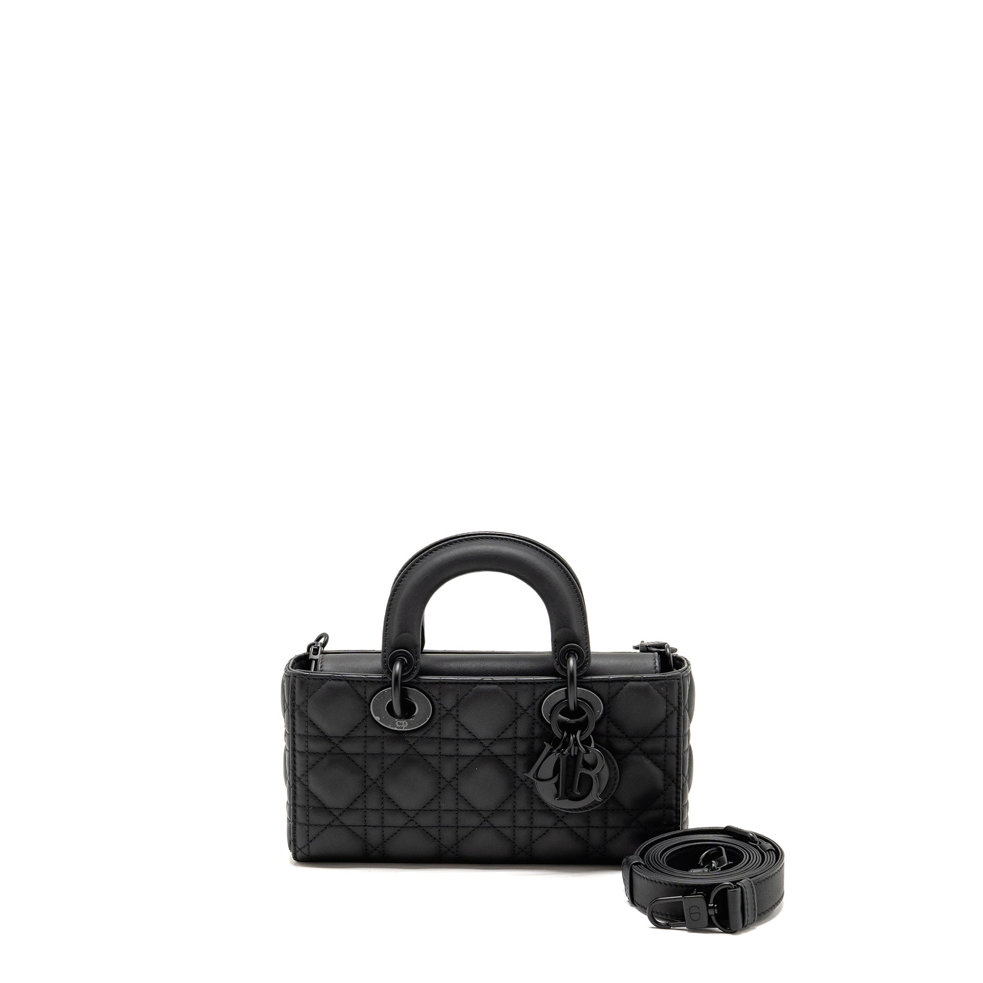 Dior Lady D Joy Purse Ultramatte Calfskin So Black Small Travel Bag