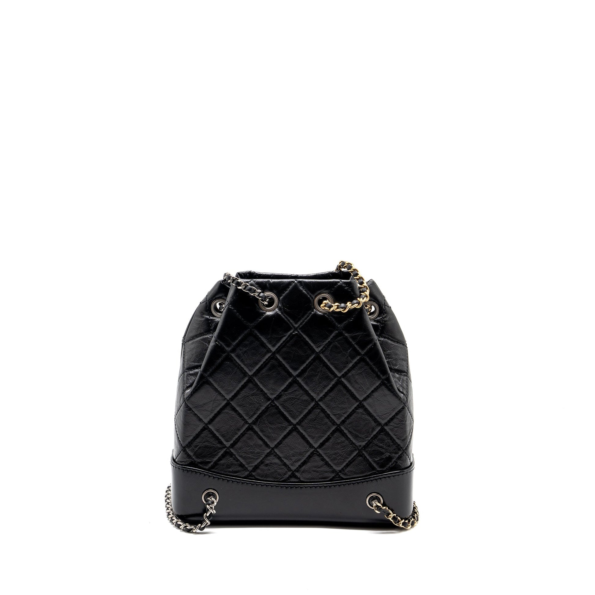 Chanel Gabrielle Backpack Aged Calfskin colour Hardware Multicolour Black Small