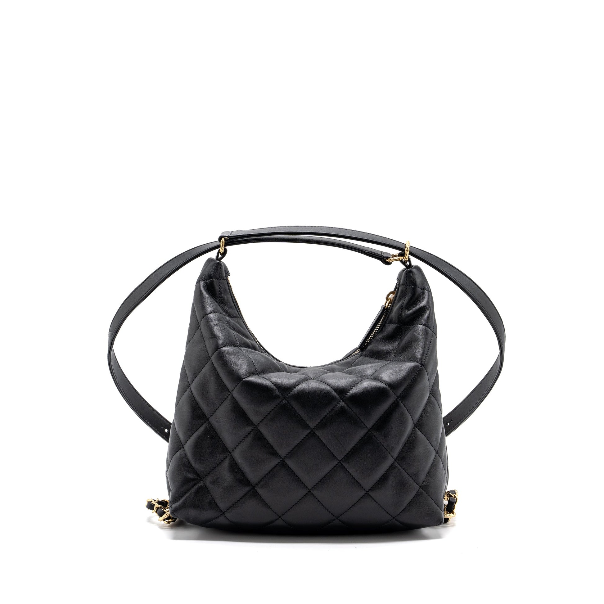 Chanel 22B hobo lambskin GHW microchip Black Shoulder Bag Microchip 1