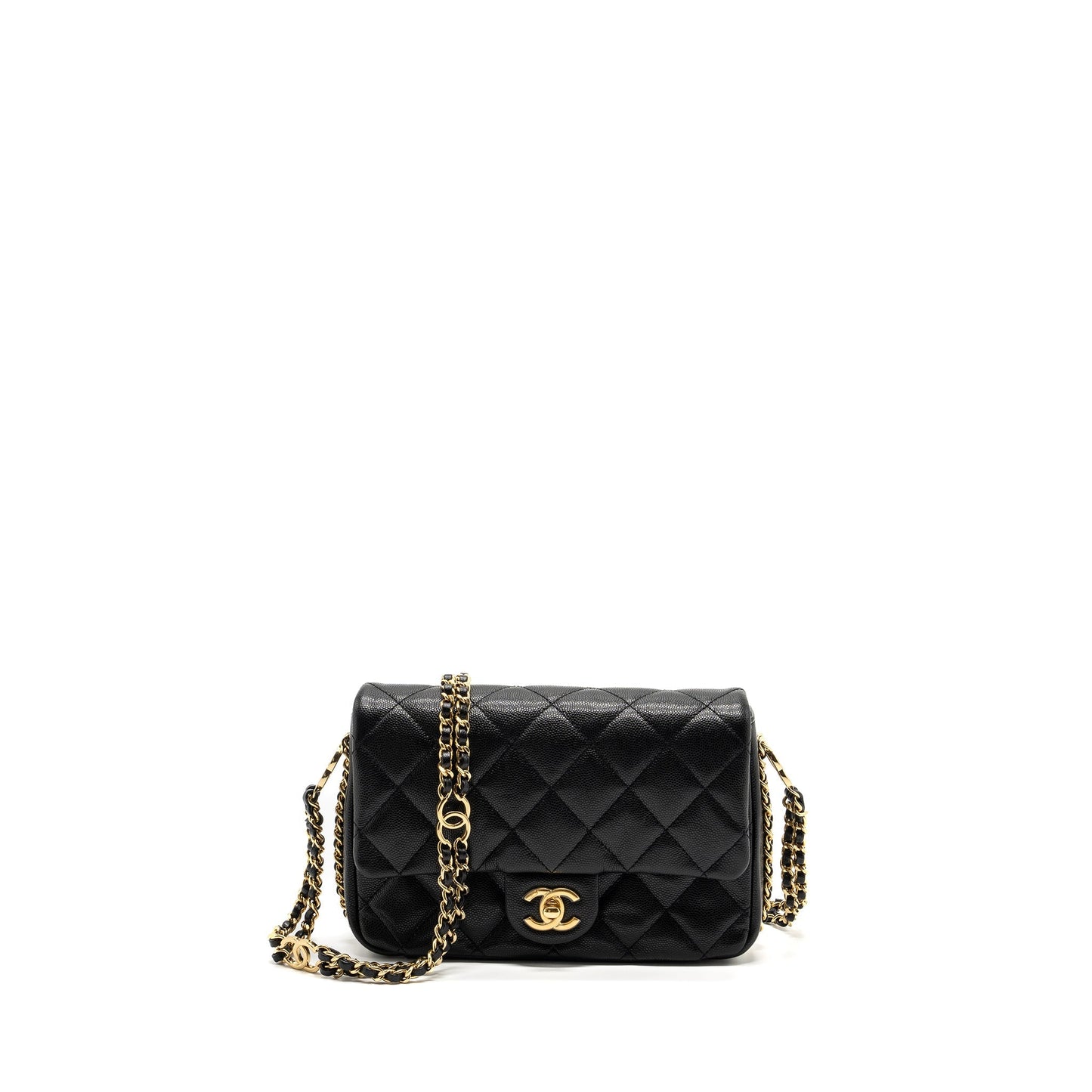 Chanel Quilted Flap Double CC Logo Caviar Black Shoulder Bag