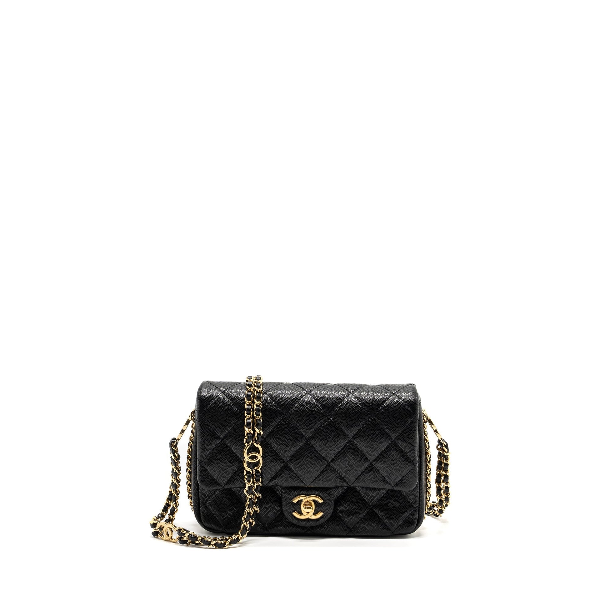 Chanel Quilted Flap Double CC Logo Caviar Black Shoulder Bag
