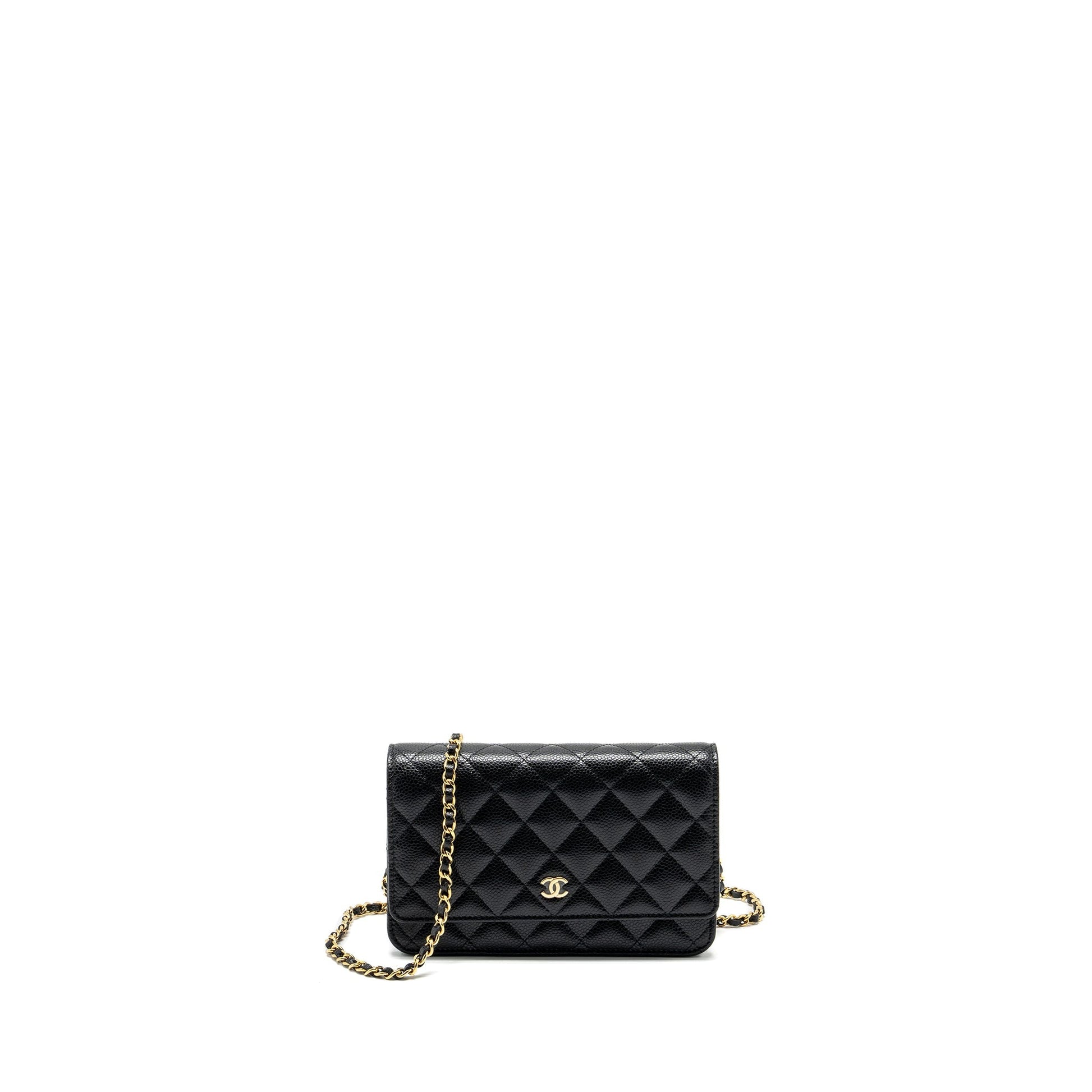 Chanel Classic on Caviar GHW microchip Black Wallet Case Microchip 22