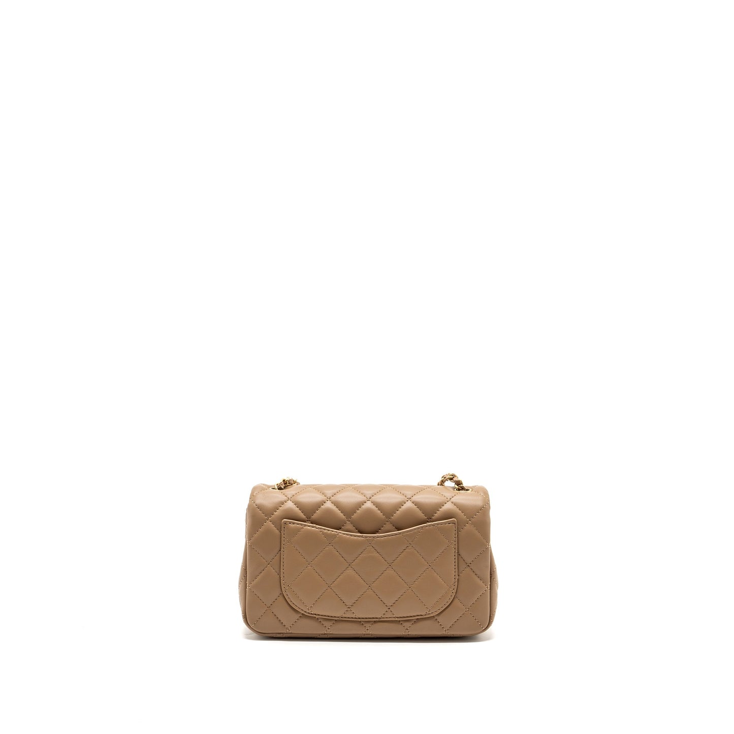 Chanel 22B pearl crush rectangular flap lambskin Beige Shoulder Bag Ghw Microchip