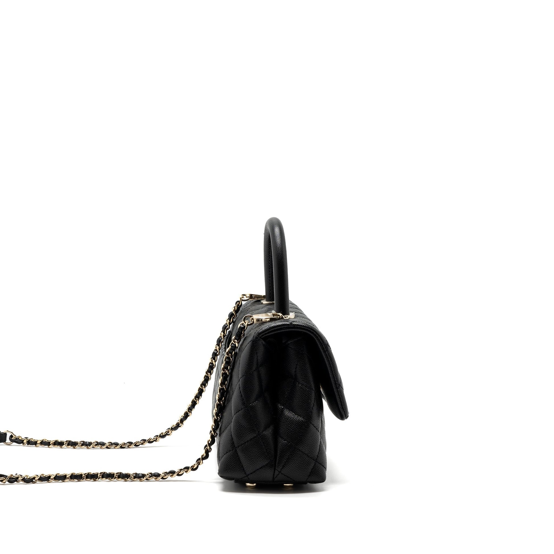 Chanel Coco Handle Caviar LGHW Black Small Handbag Lghw 2