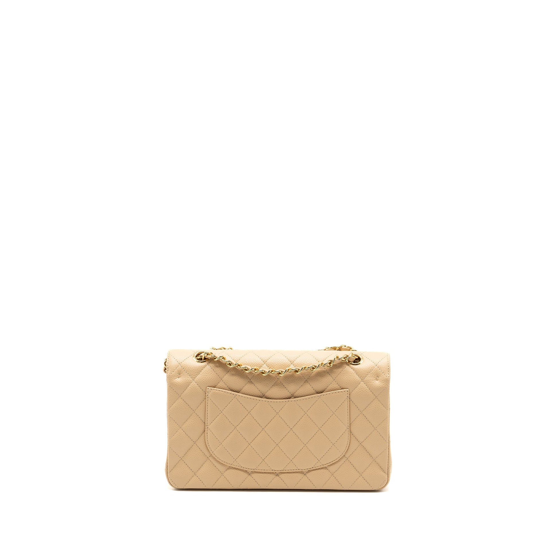 Chanel classic double flap caviar GHW Beige Shoulder Bag Ghw 2