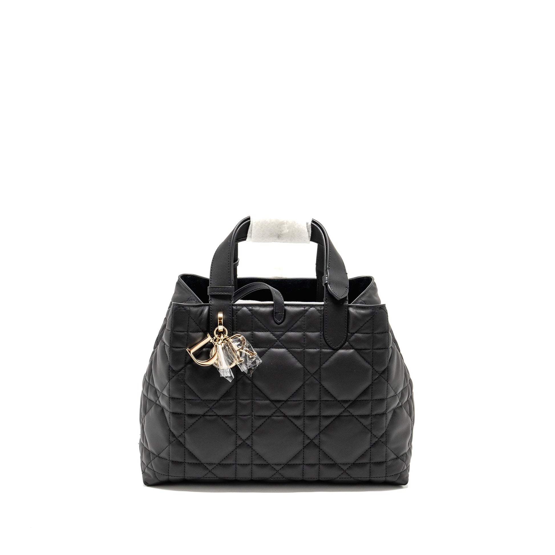 Dior Toujours Purse Macrocannage Calfskin Handbag Black Medium Travel Bag Black Handbag