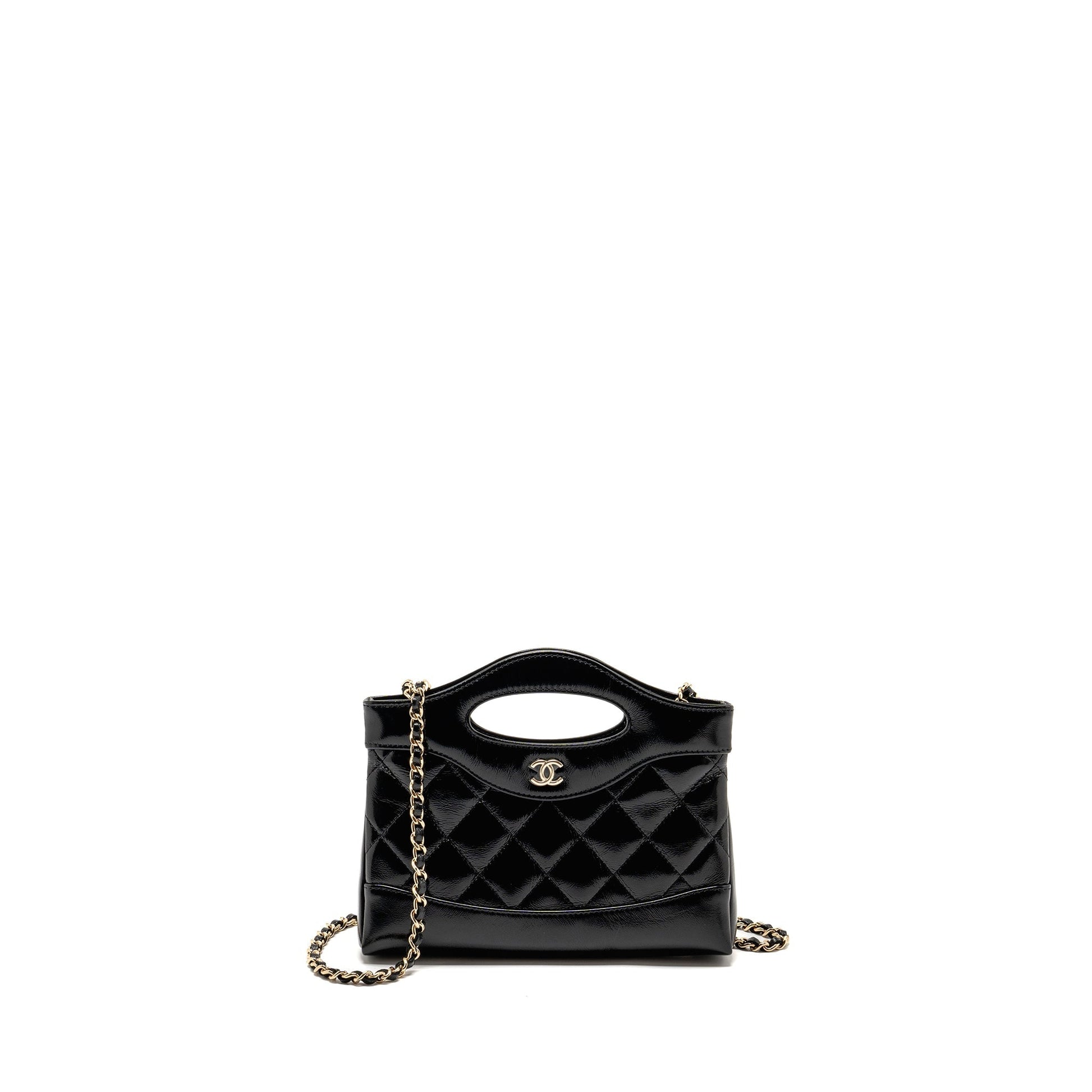 Chanel 31 Shiny Calfskin LGHW Microchip Black Clutch Bag Microchip 1