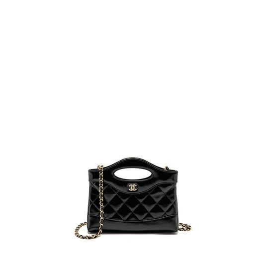 Chanel 31 Shiny Calfskin LGHW Microchip Black Clutch Bag Microchip 1
