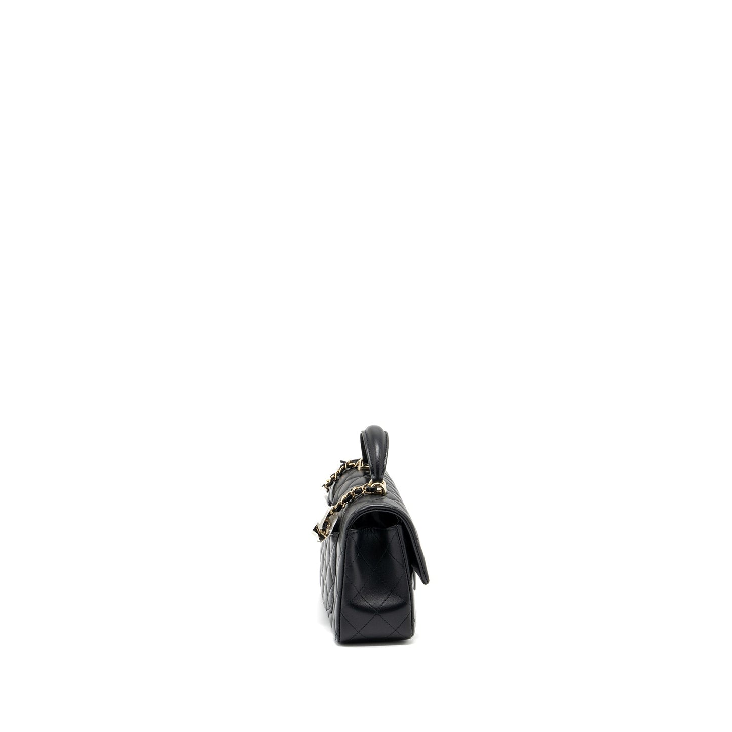 Chanel Top Handle Rectangular Flap Lambskin LGHW Black Shoulder Bag Microchip 7