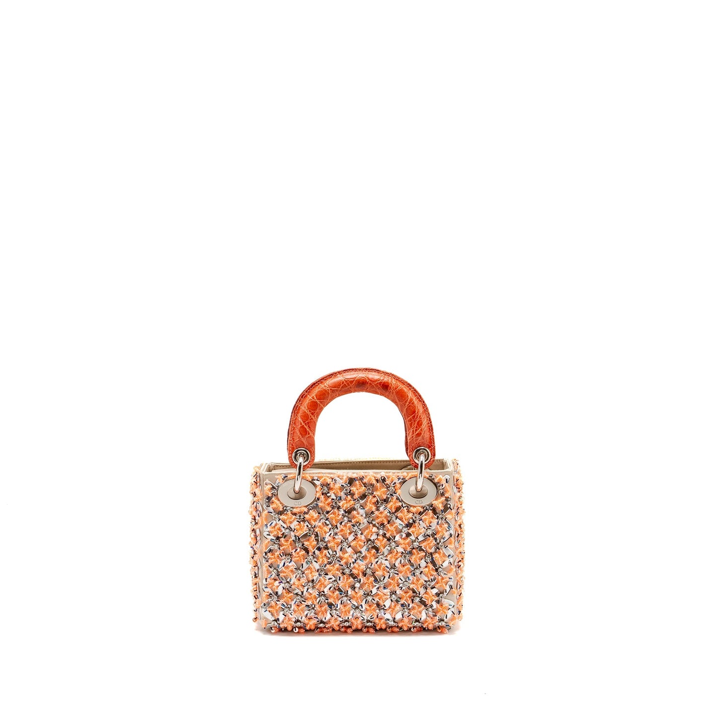 Dior Lady Limited Edition Velvet Alligator Sequin Light Pink Mini Travel Bag