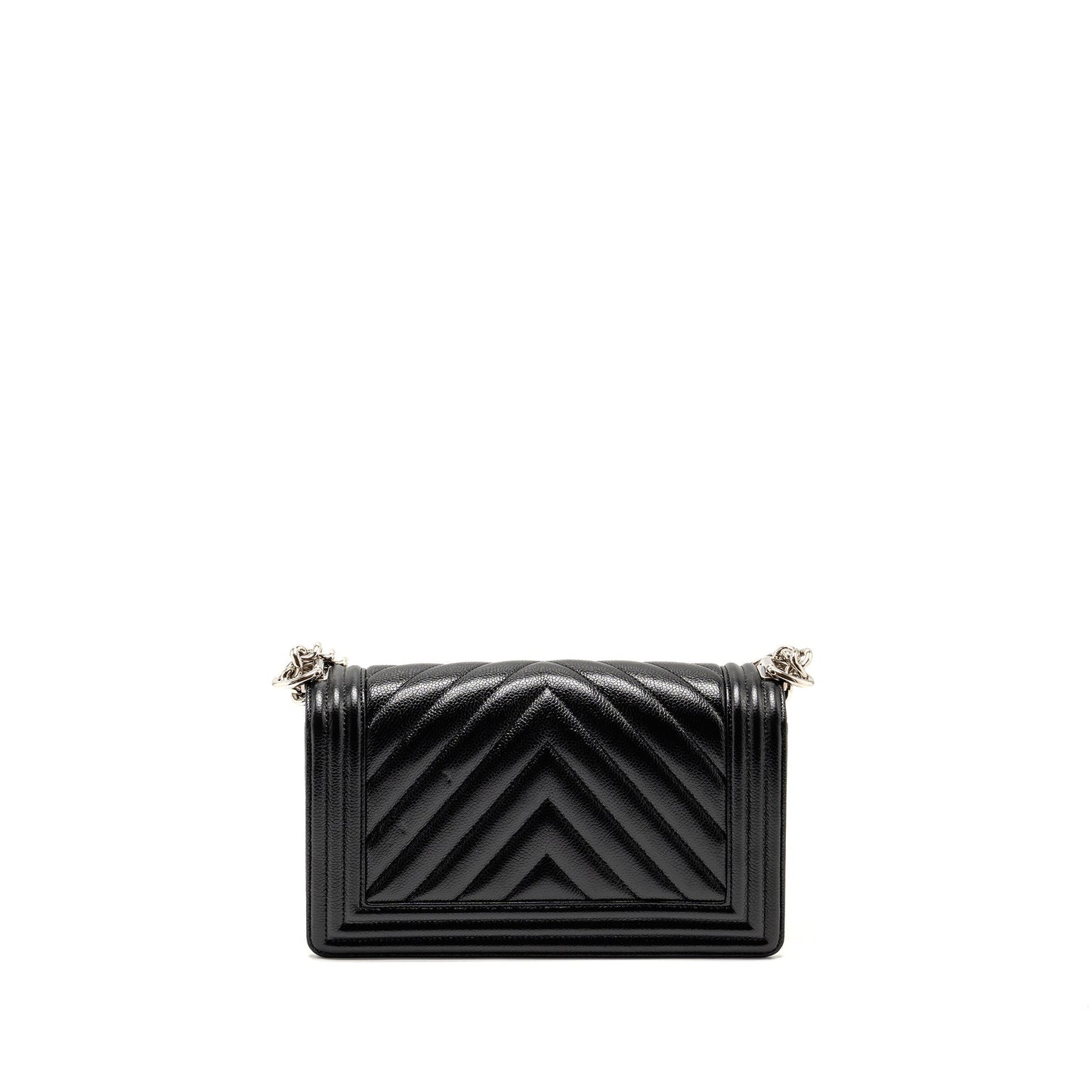 Chanel Chevron Boy caviar SHW Black Handbag