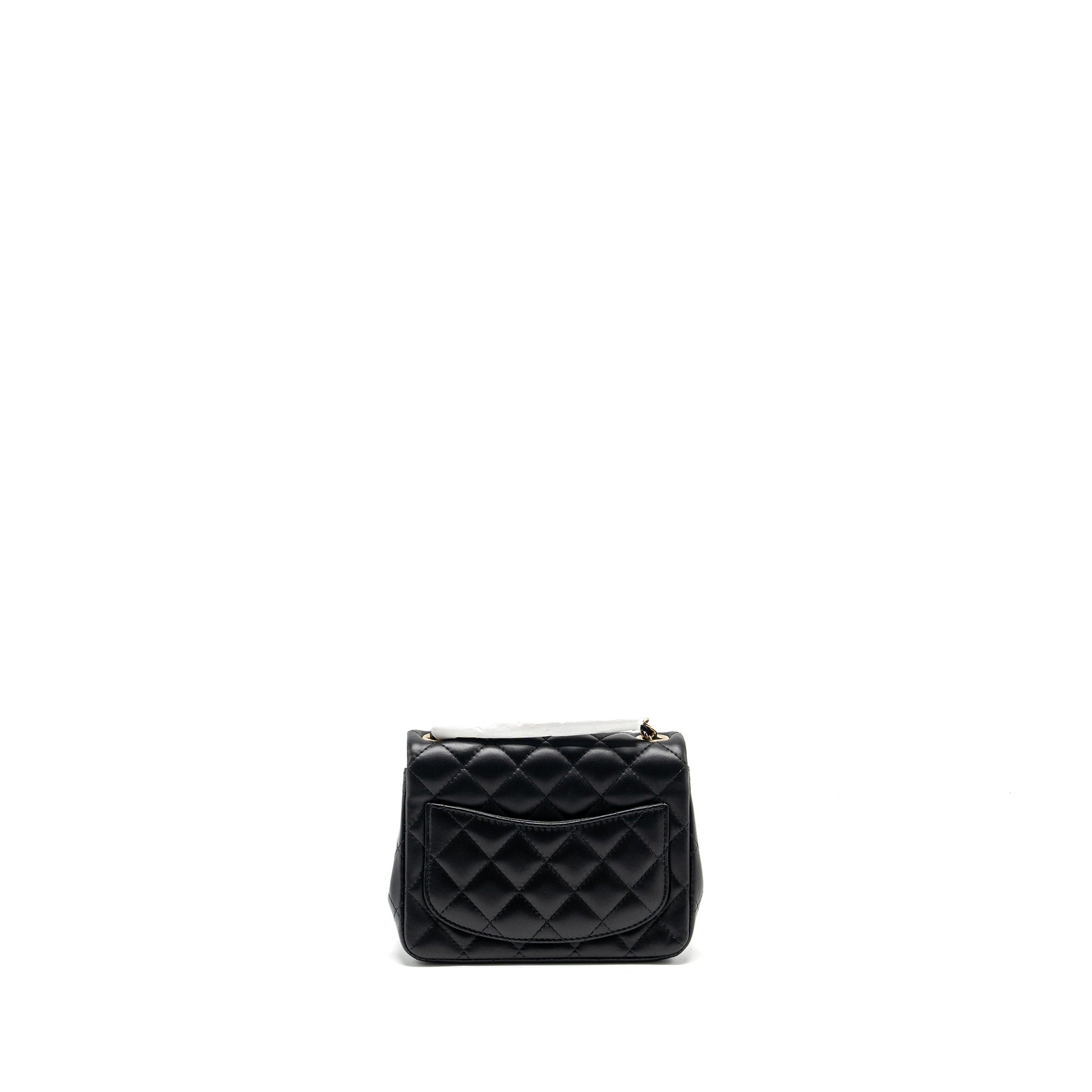Chanel square flap lambskin LGHW microchip Black Shoulder Bag Microchip 2