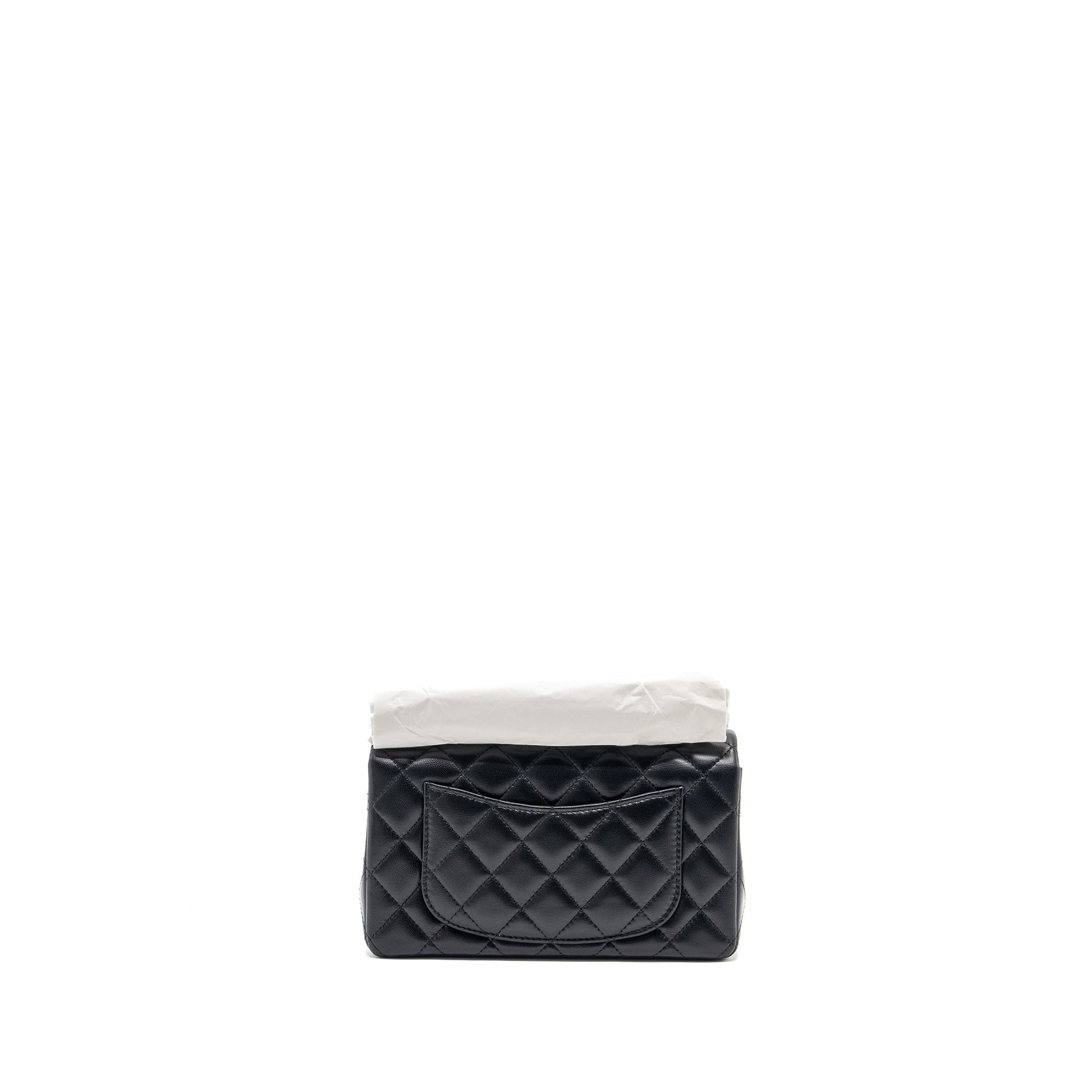 Chanel Mini Rectangular Flap Lambskin Black Shw (microchip) Jewelry