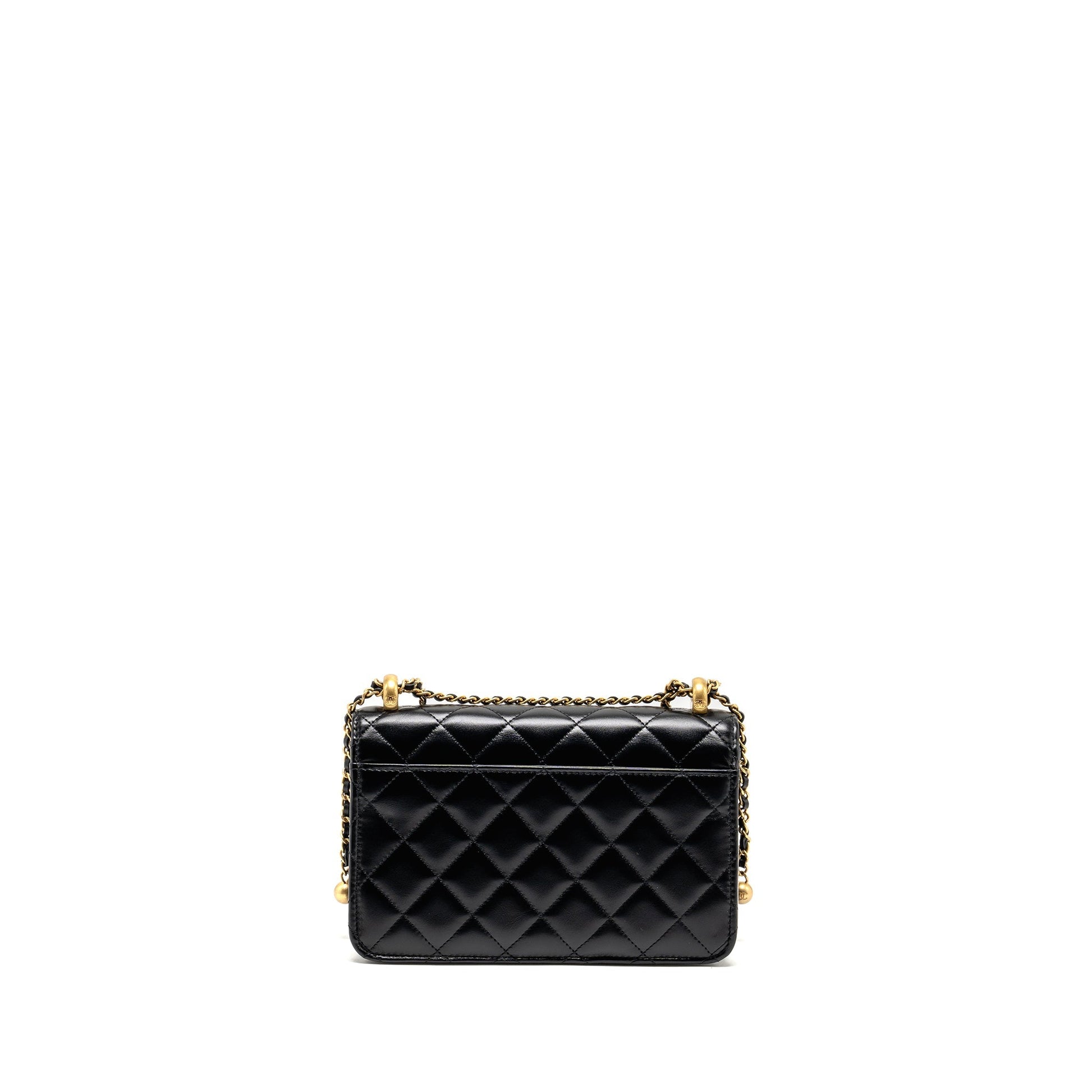 Chanel 24c Crush On Calfskin GHW microchip Black Gold Wallet Case Black Ghwmicrochip