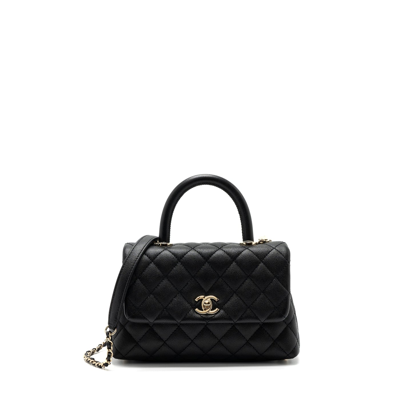 Chanel Coco Handle Caviar LGHW Black Small Handbag Lghw 2