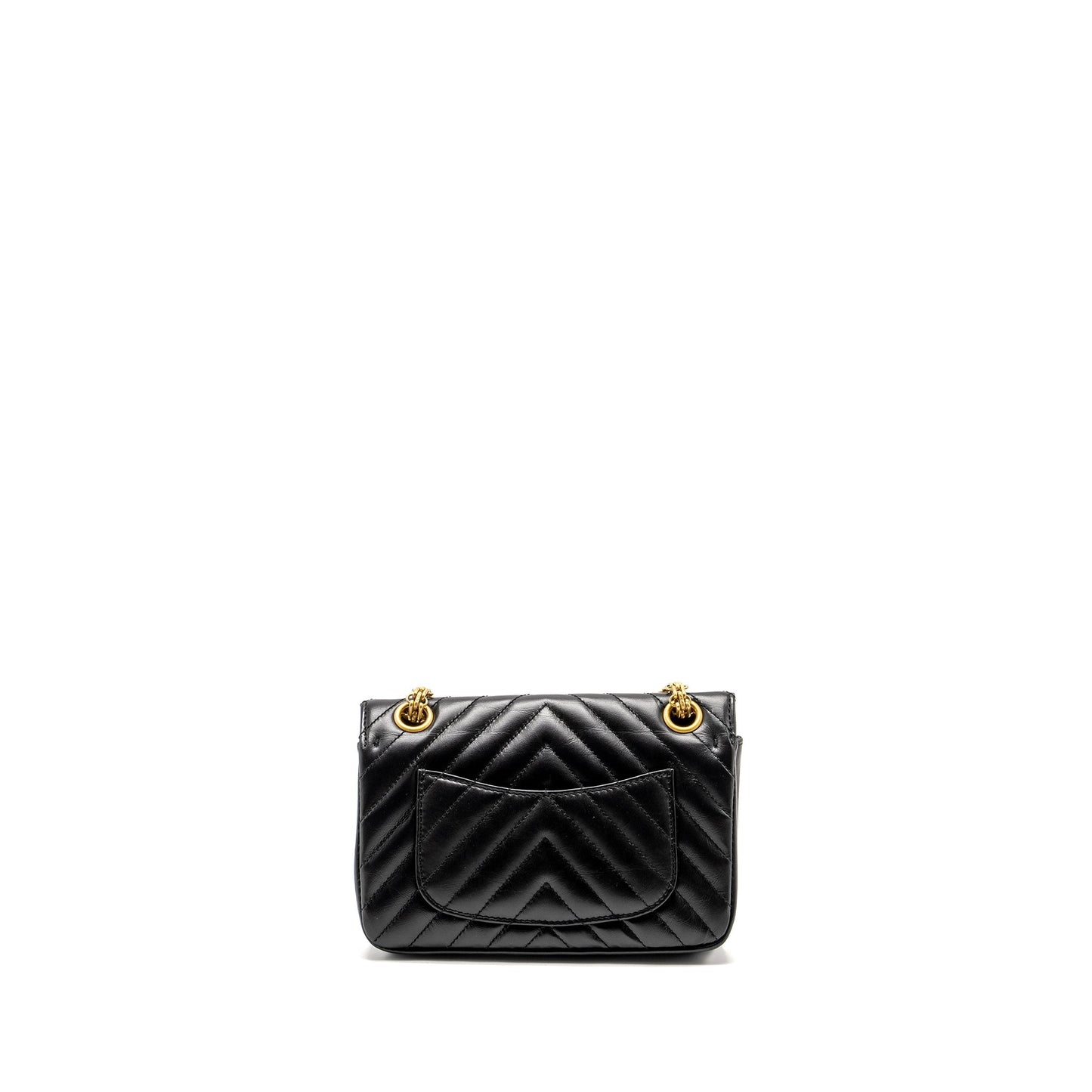 Chanel 2.55 Reissue Chevron Calfskin GHW Microchip Black Mini Bag Microchip 1