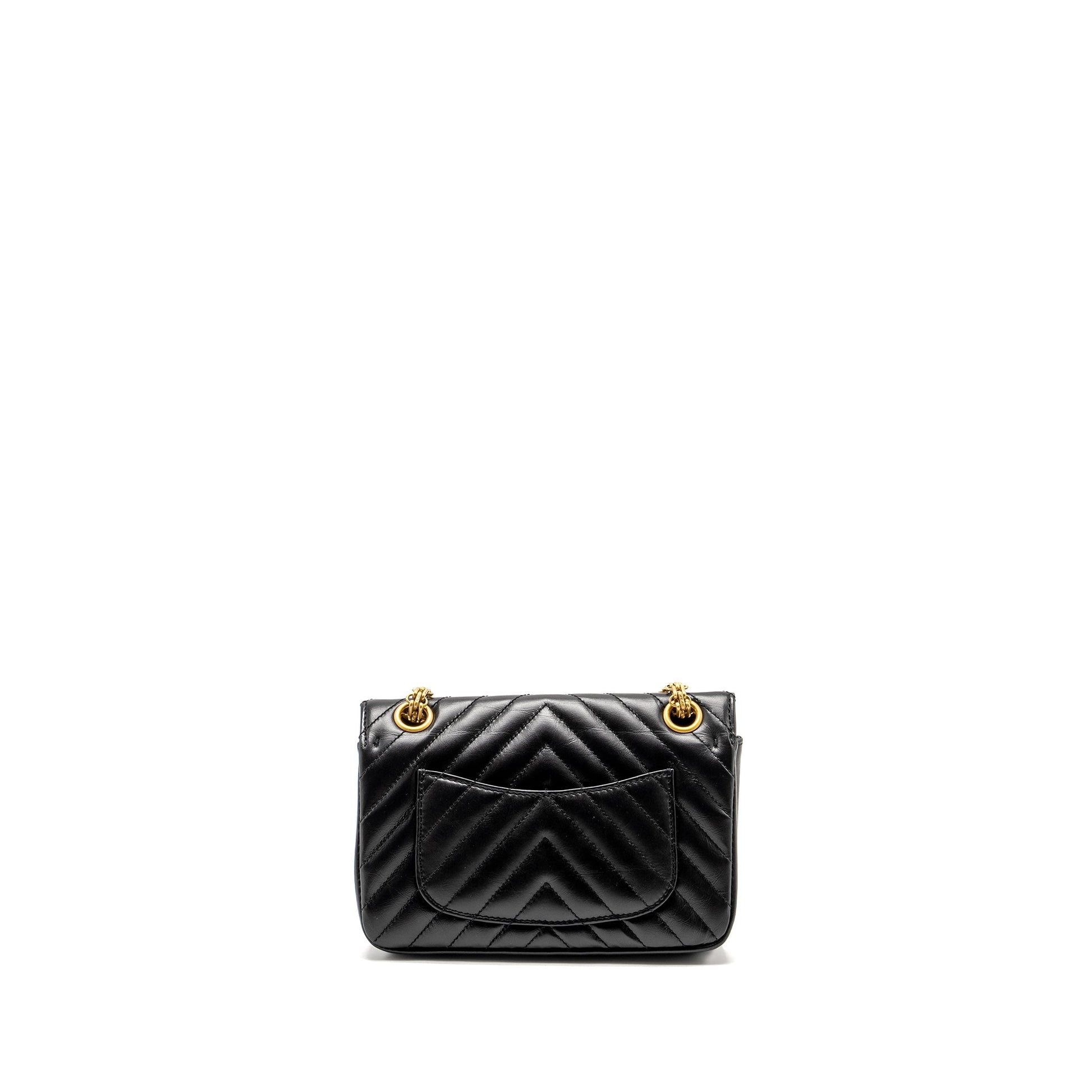 Chanel 2.55 Reissue Chevron Calfskin GHW Microchip Black Mini Bag Microchip 1