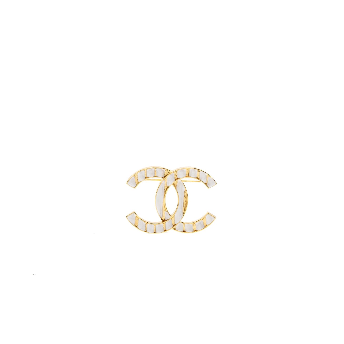 Chanel CC logo brooch tone Gold Ivory Handbag
