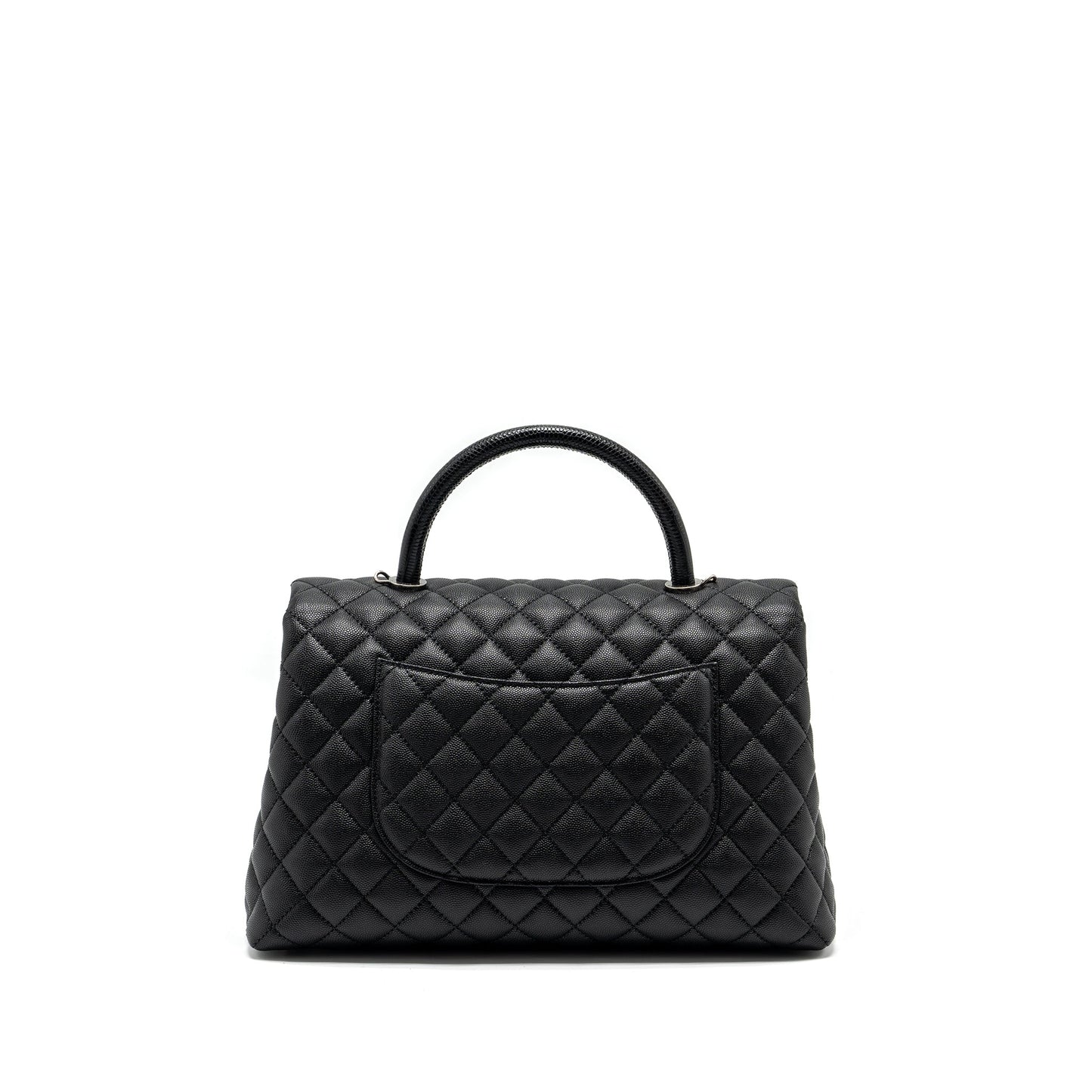Chanel Coco Handle Caviar Ruthenium Hardware Black Handbag