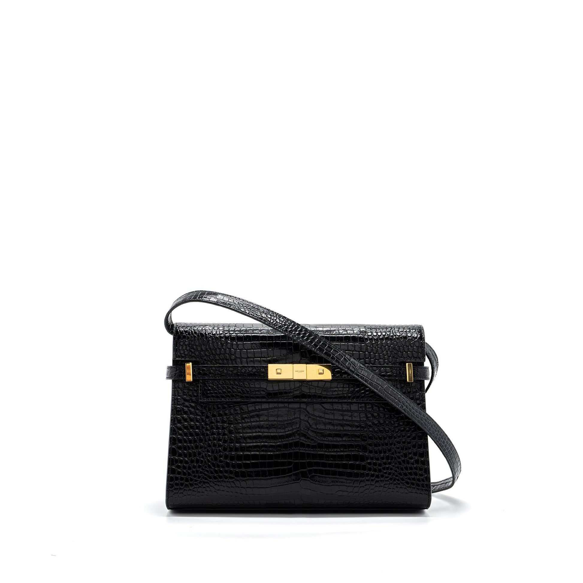YSL Saint Laurent Saint Laurent Manhattan Purse Calfskin Shoulder Bag Black