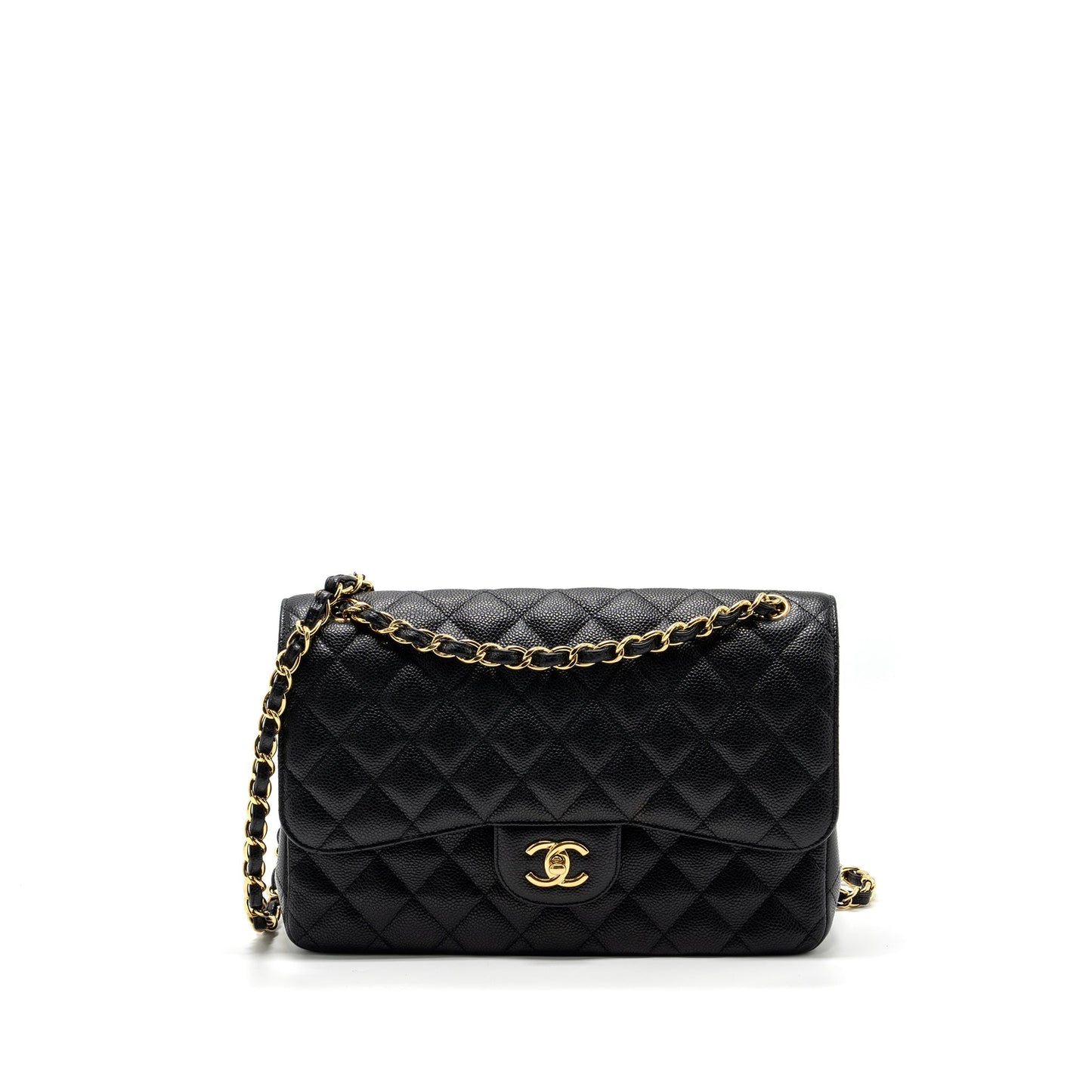 Chanel jumbo classic double flap caviar GHW Black Shoulder Bag Ghw 5