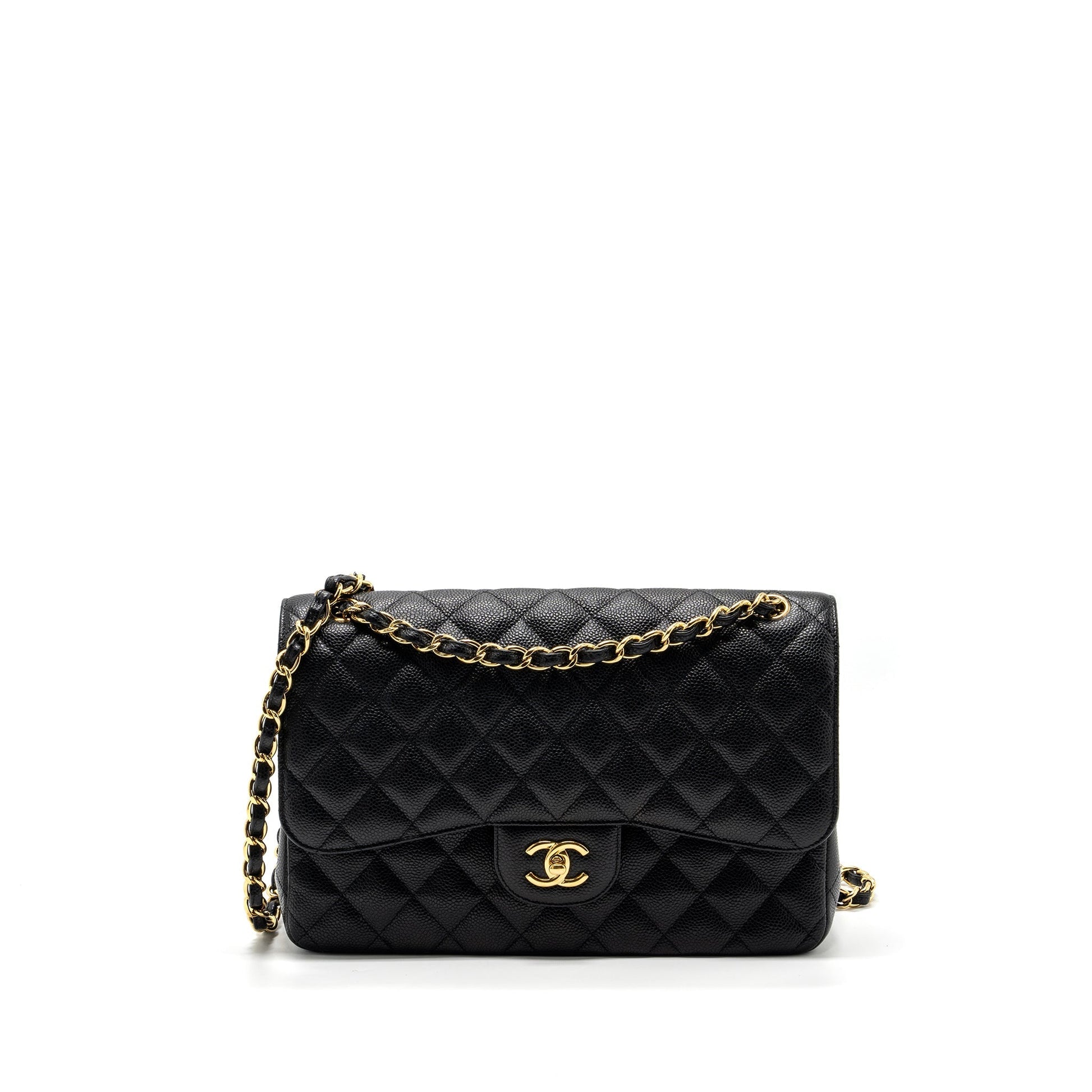 Chanel jumbo classic double flap caviar GHW Black Shoulder Bag Ghw 5