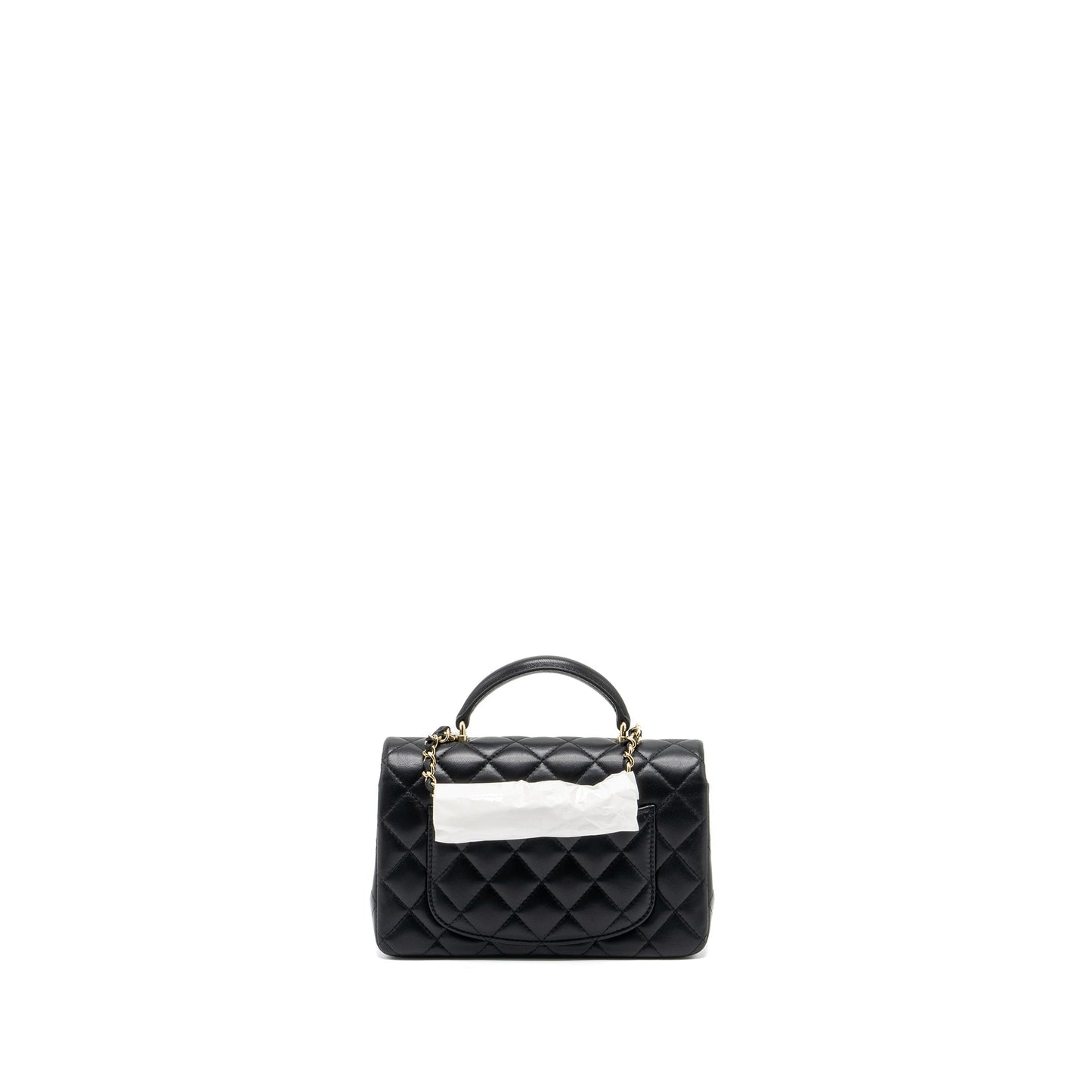 Chanel Top Handle Rectangular Flap Lambskin LGHW Black Shoulder Bag Microchip 7