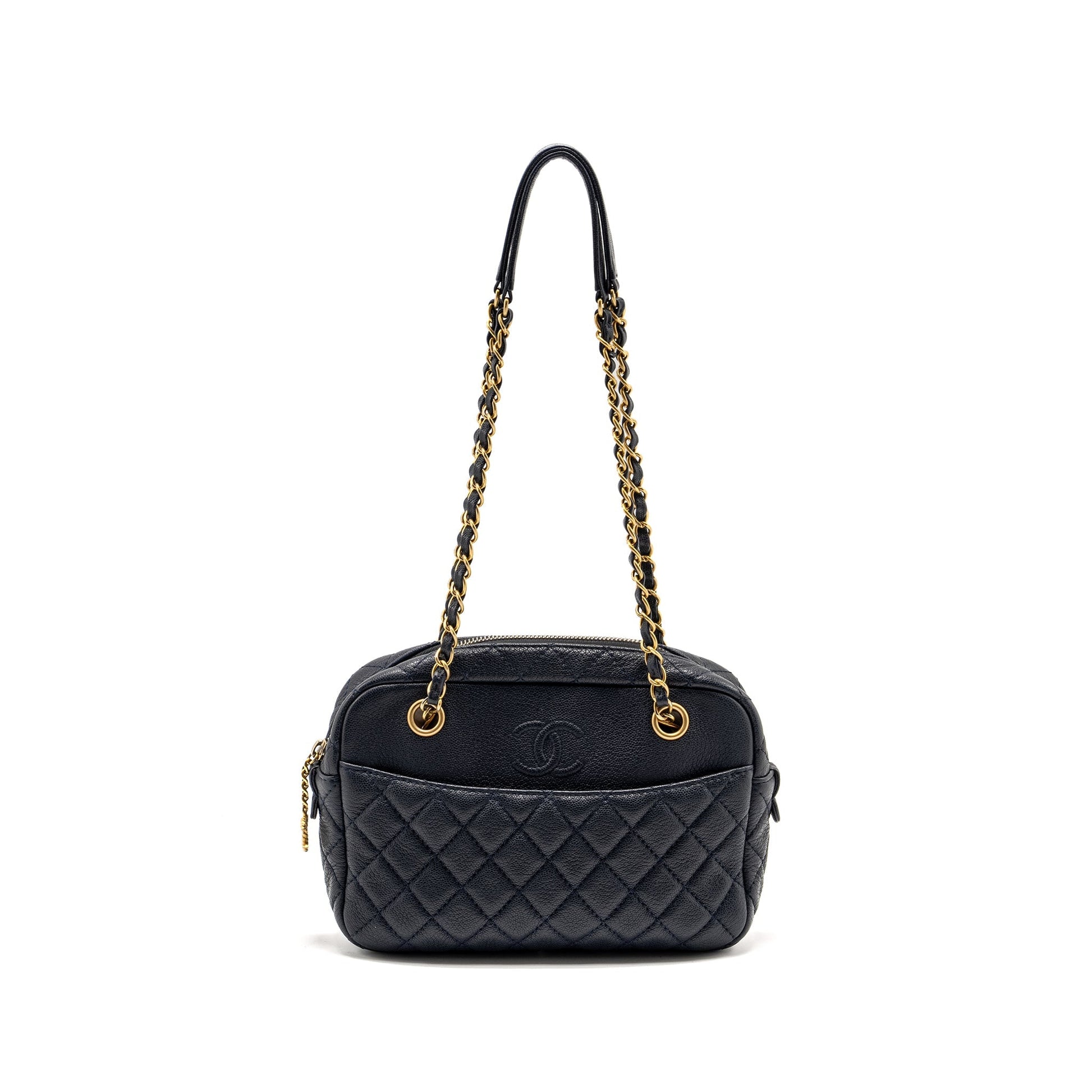 Chanel 18C CC Camera Calfskin Navy GHW Crossbody Bag