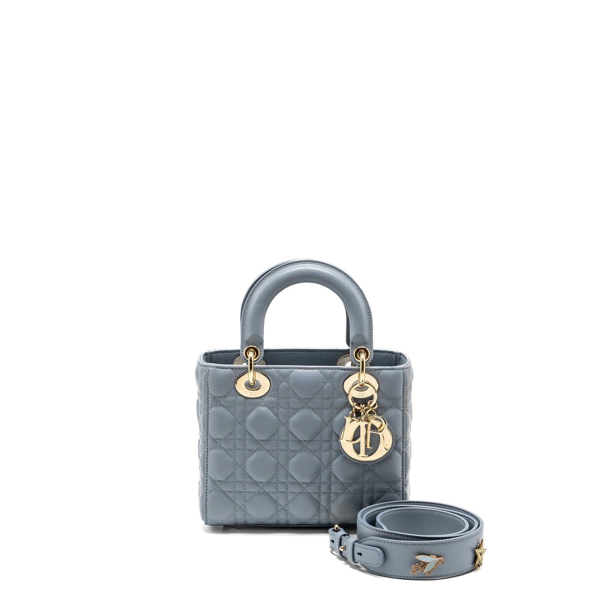 Dior My Lady Lambskin Handbag Blue Small Travel Bag