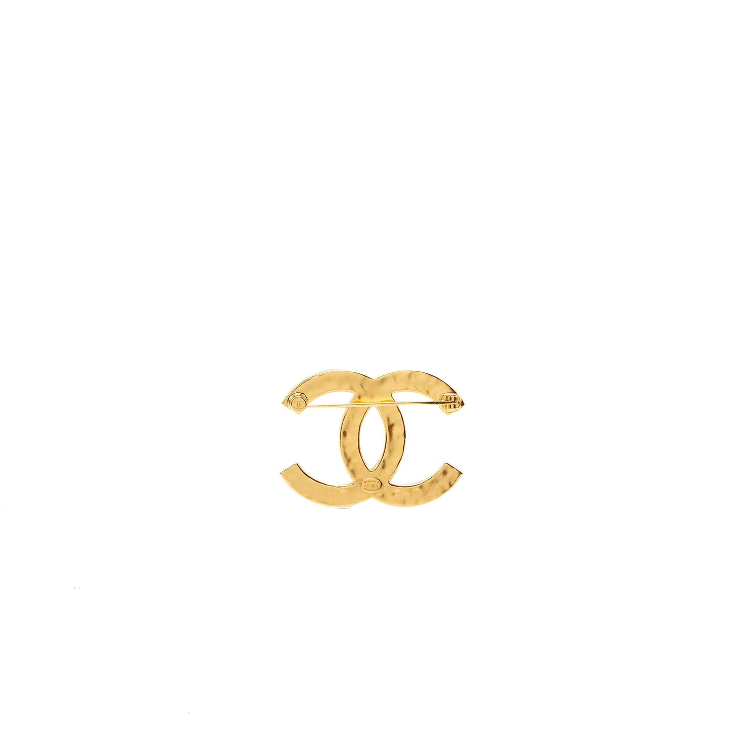 Chanel CC logo brooch tone Gold Ivory Handbag