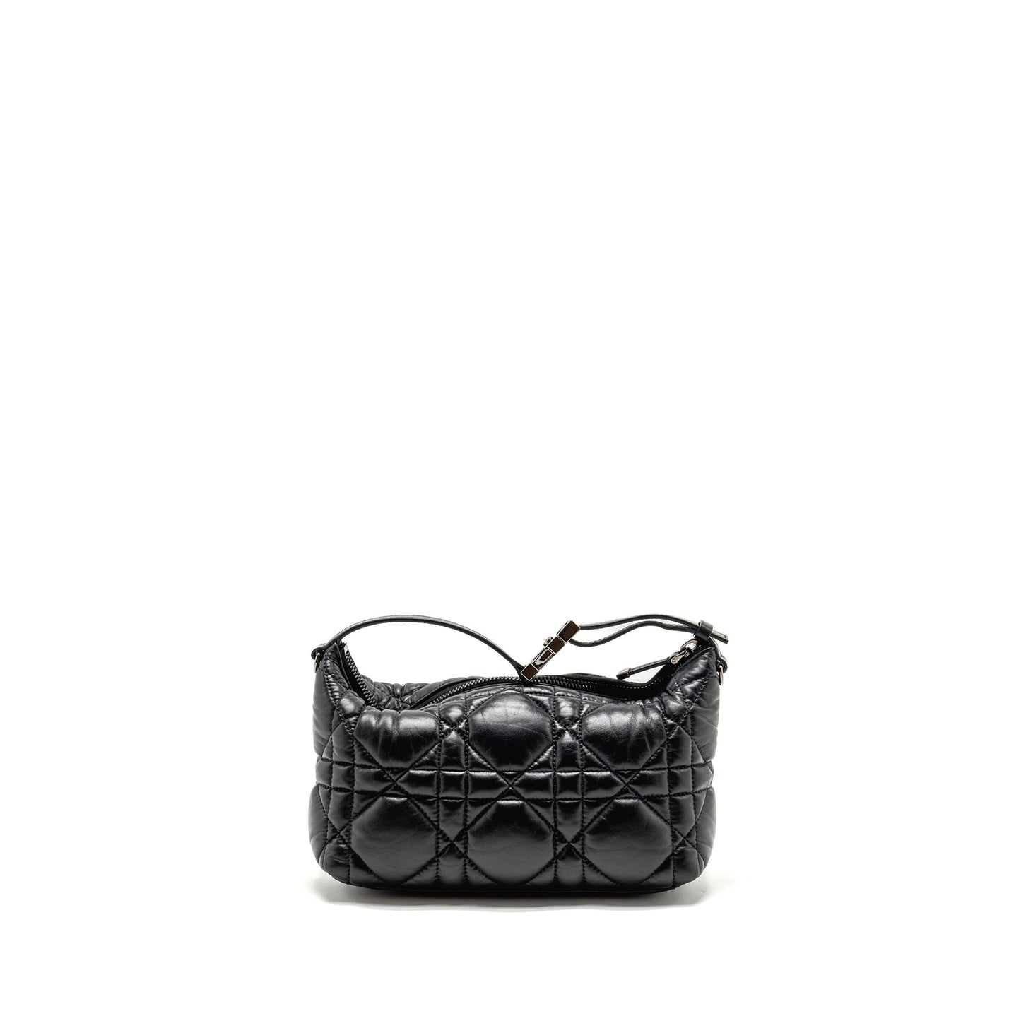 Dior travel Nomad Pouch Macrocannage Calfskin Handbag Black Medium Travel Bag
